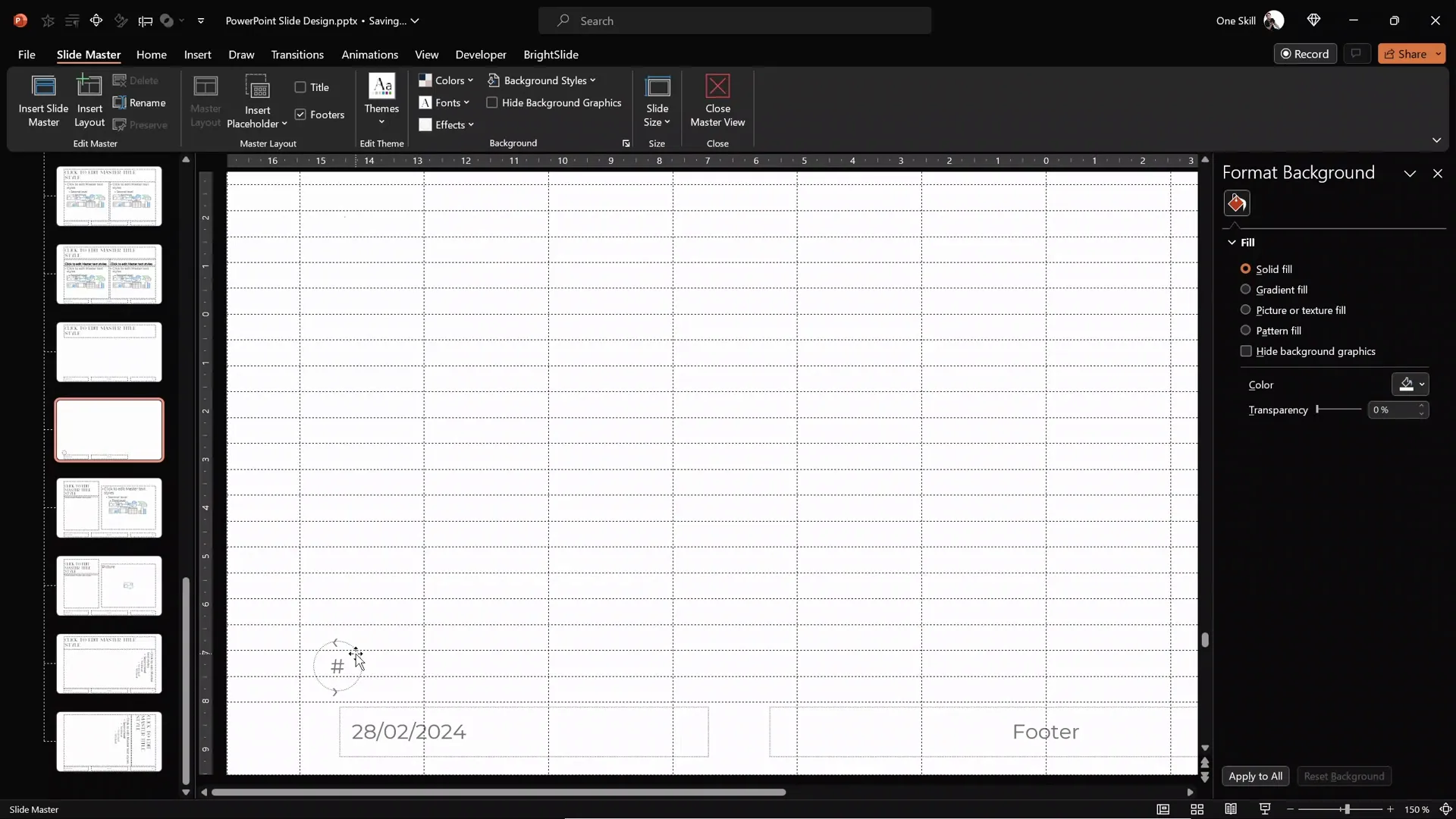 Custom circular slide number in Slide Master