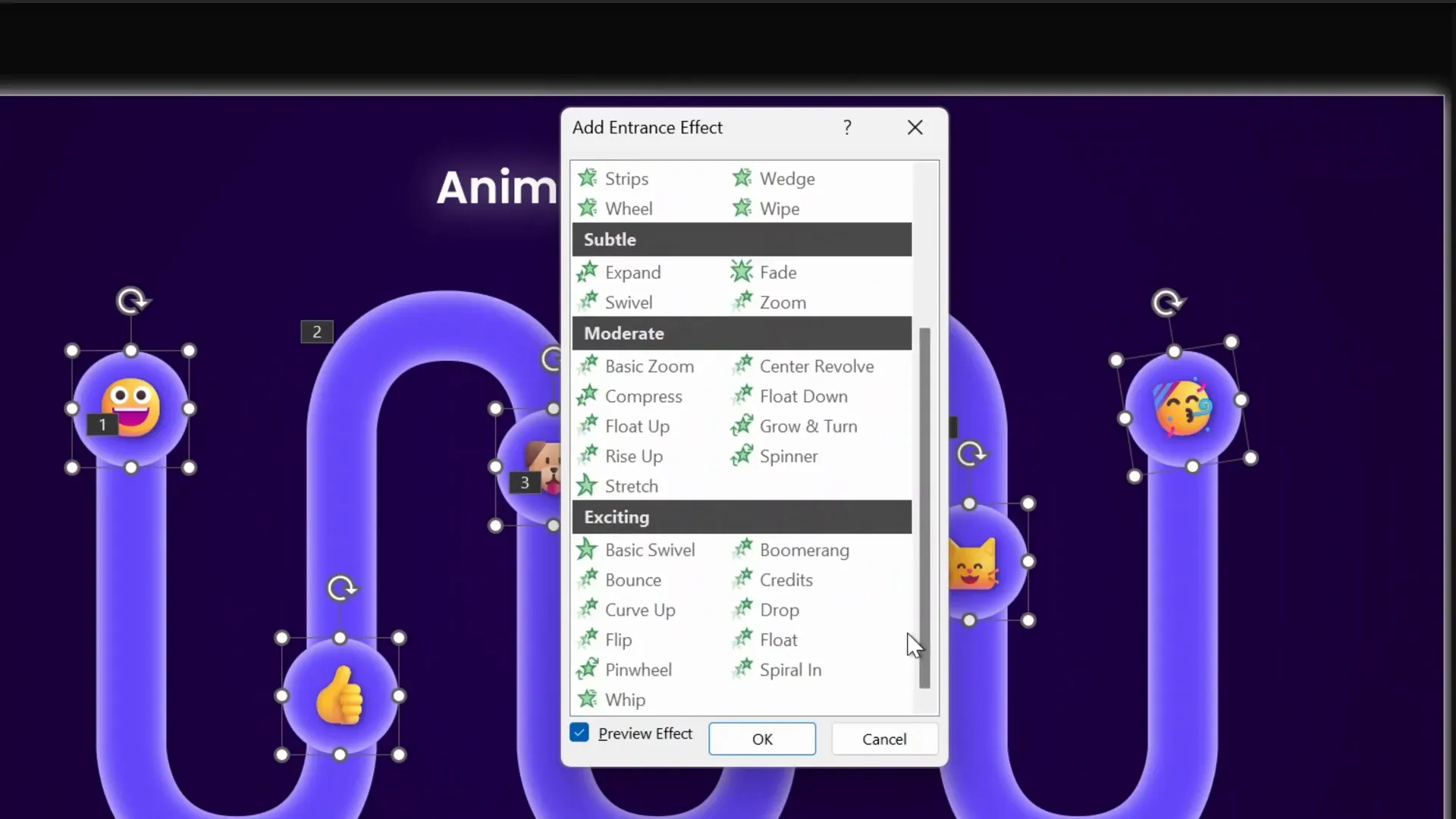 Adding spinner animations to emoji bubbles