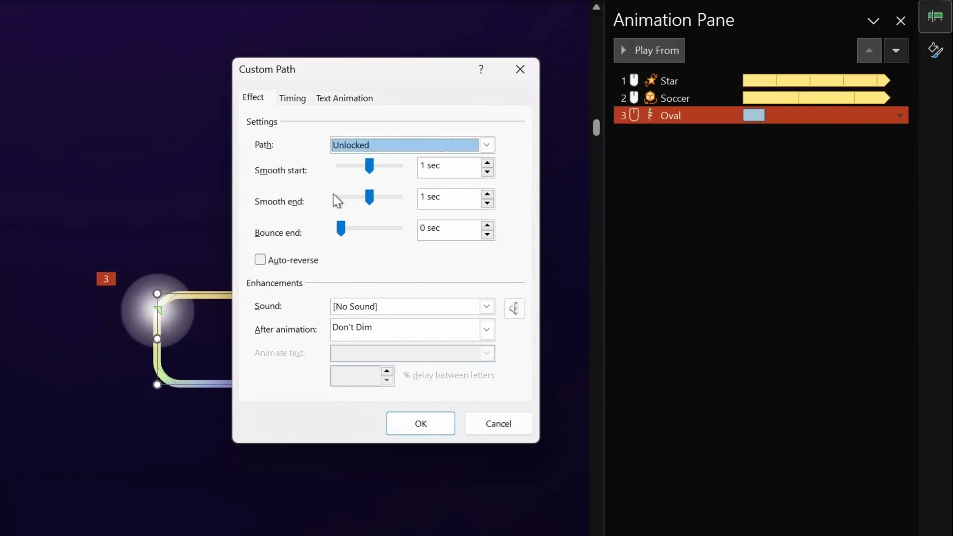 Custom motion path around rounded rectangle edges