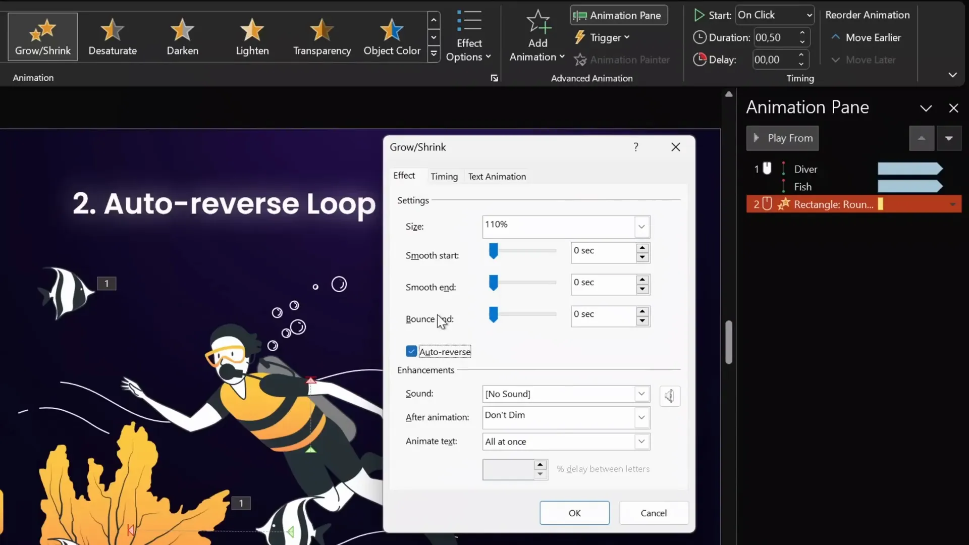 Pulsing button animation with auto reverse