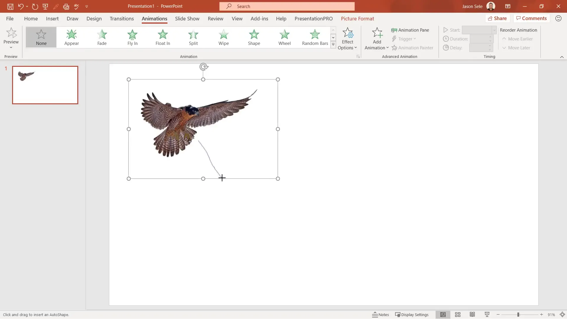 Creating custom motion path animation for an image