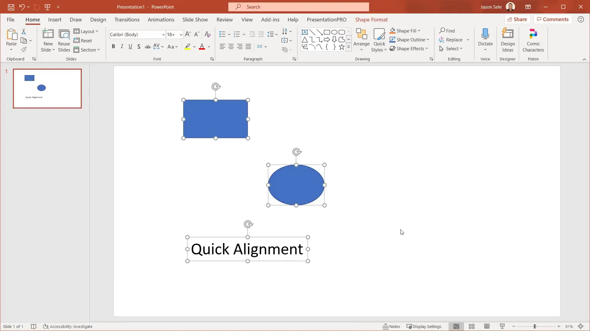 PowerPoint align and arrange options for objects