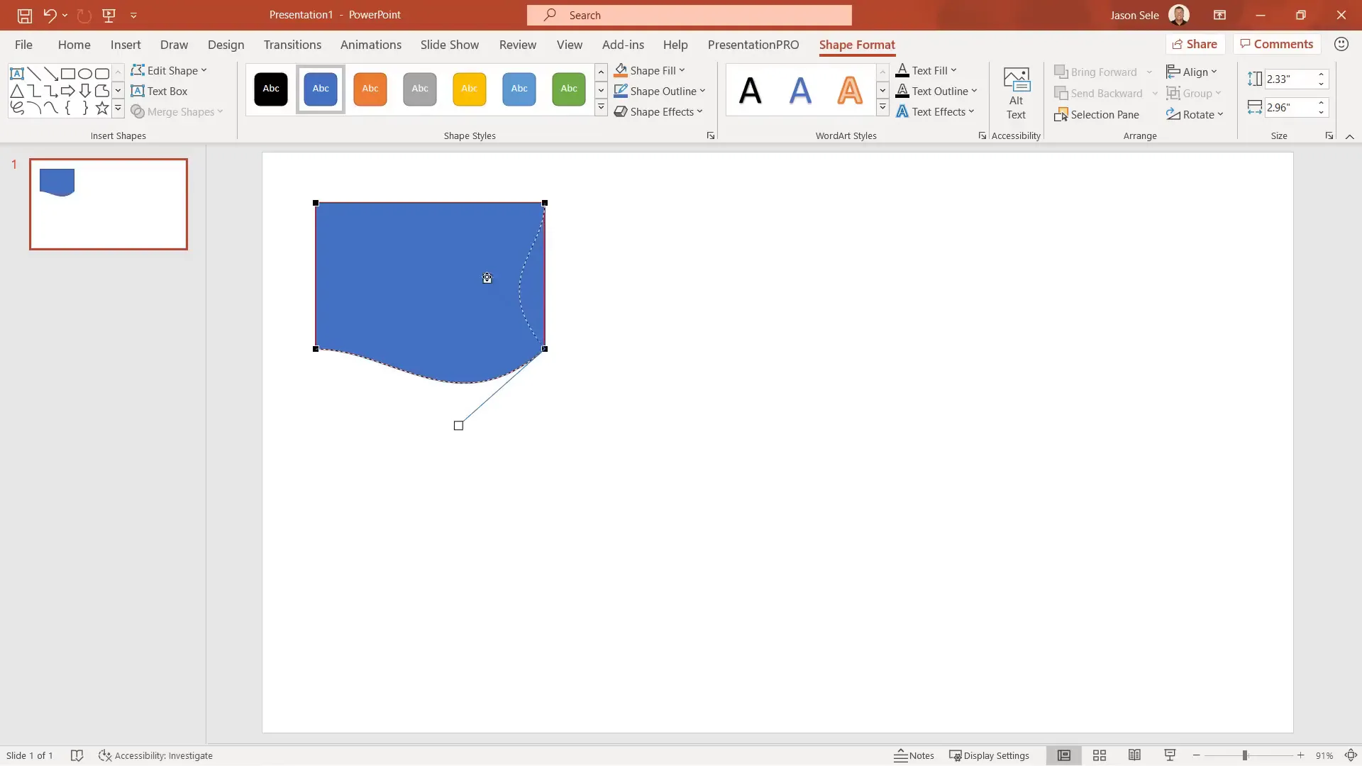 Editing points on a PowerPoint shape for customization