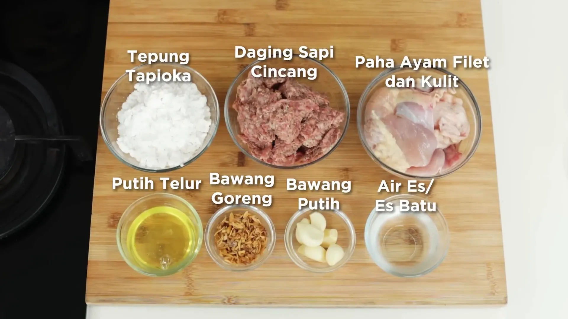 Bahan-bahan untuk tahu bakso