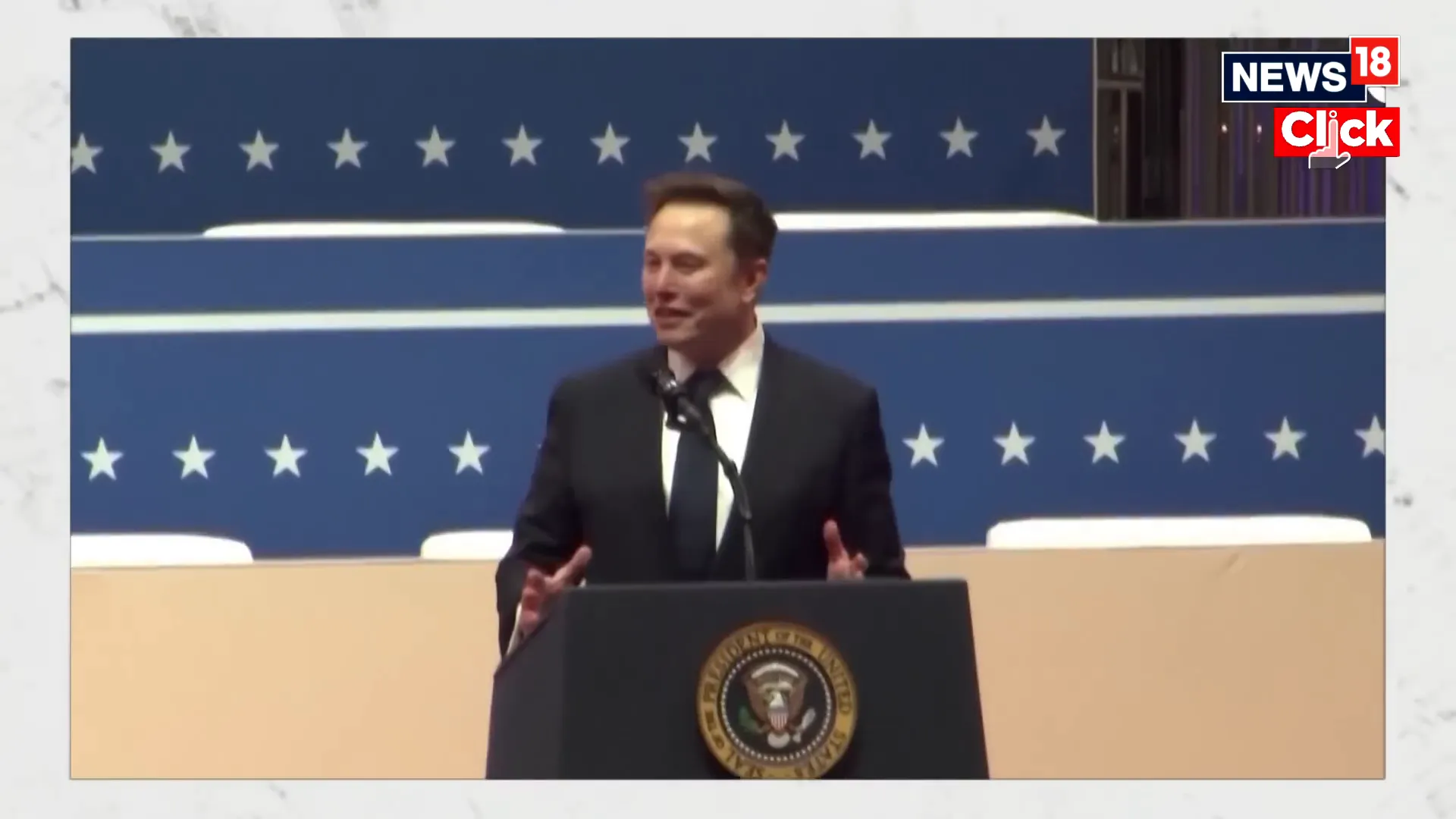 Elon Musk begins his speech