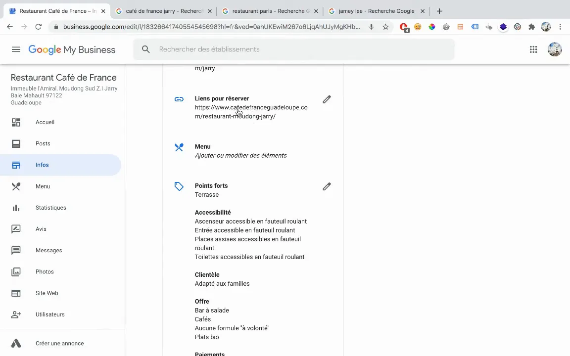 Carrousel produits et services sur Google My Business