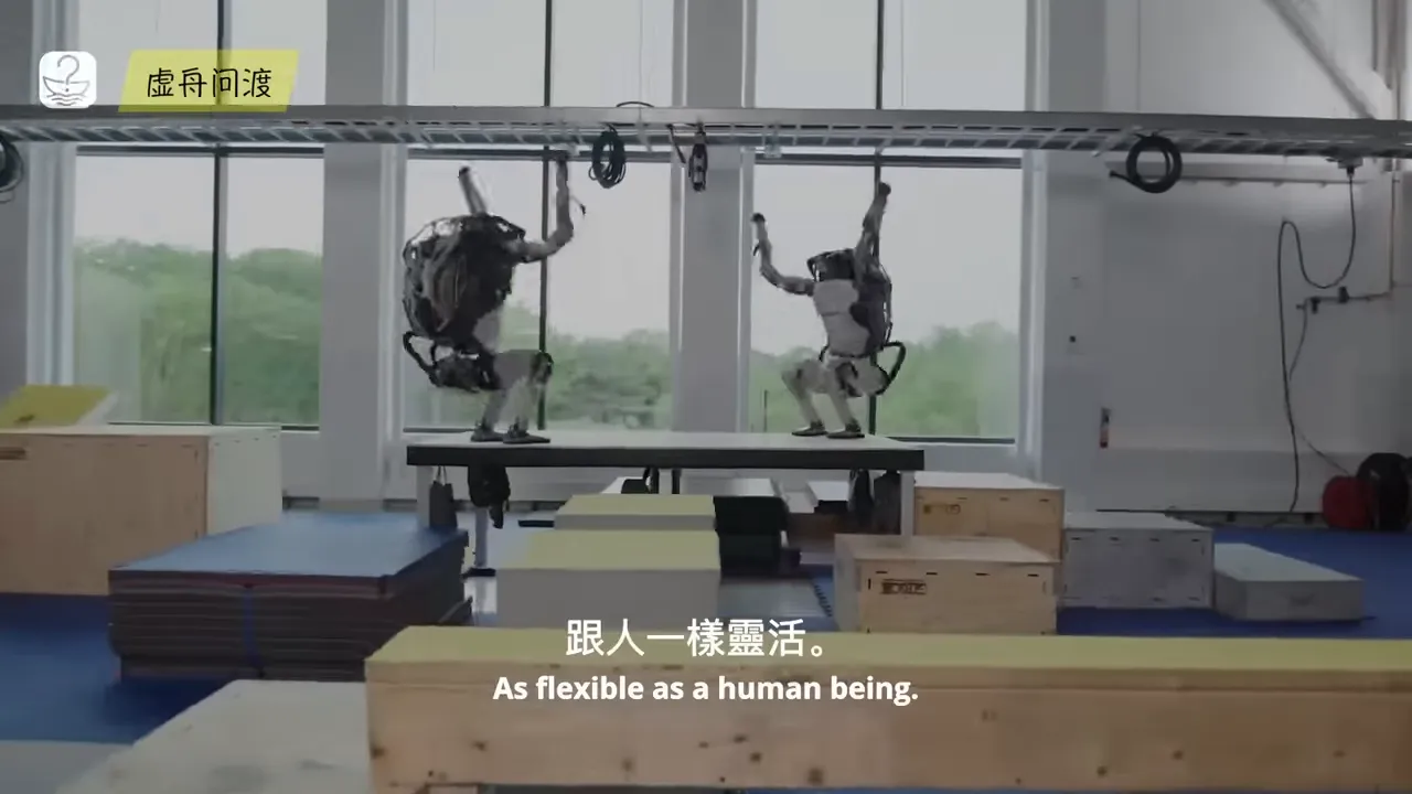 Boston Dynamics 的 Atlas 展示後空翻的短片畫面
