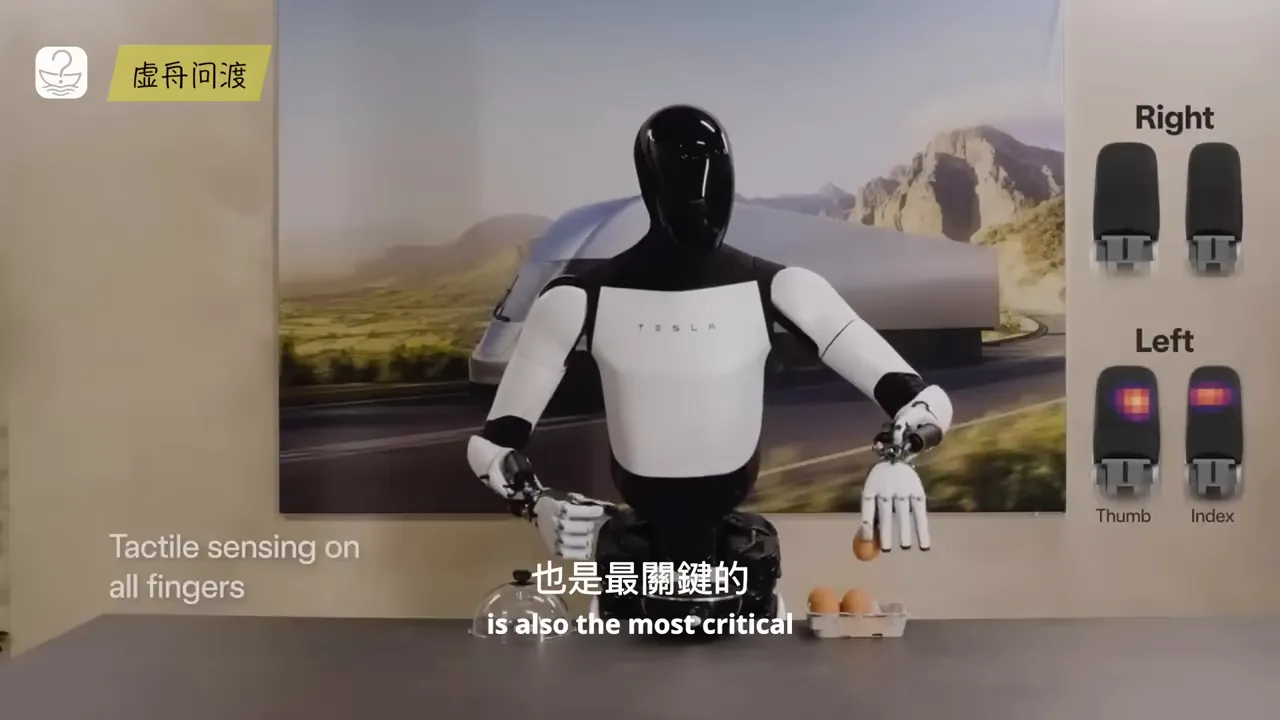 Optimus 拿起生雞蛋的示範畫面