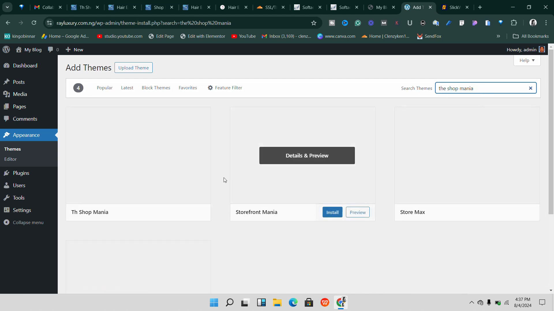 Shop Mania Theme Installation