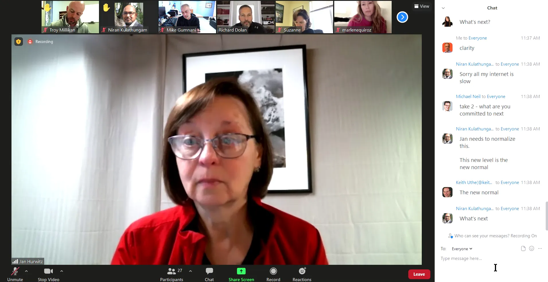 Participant Jan sharing her breakthrough and coaching insights