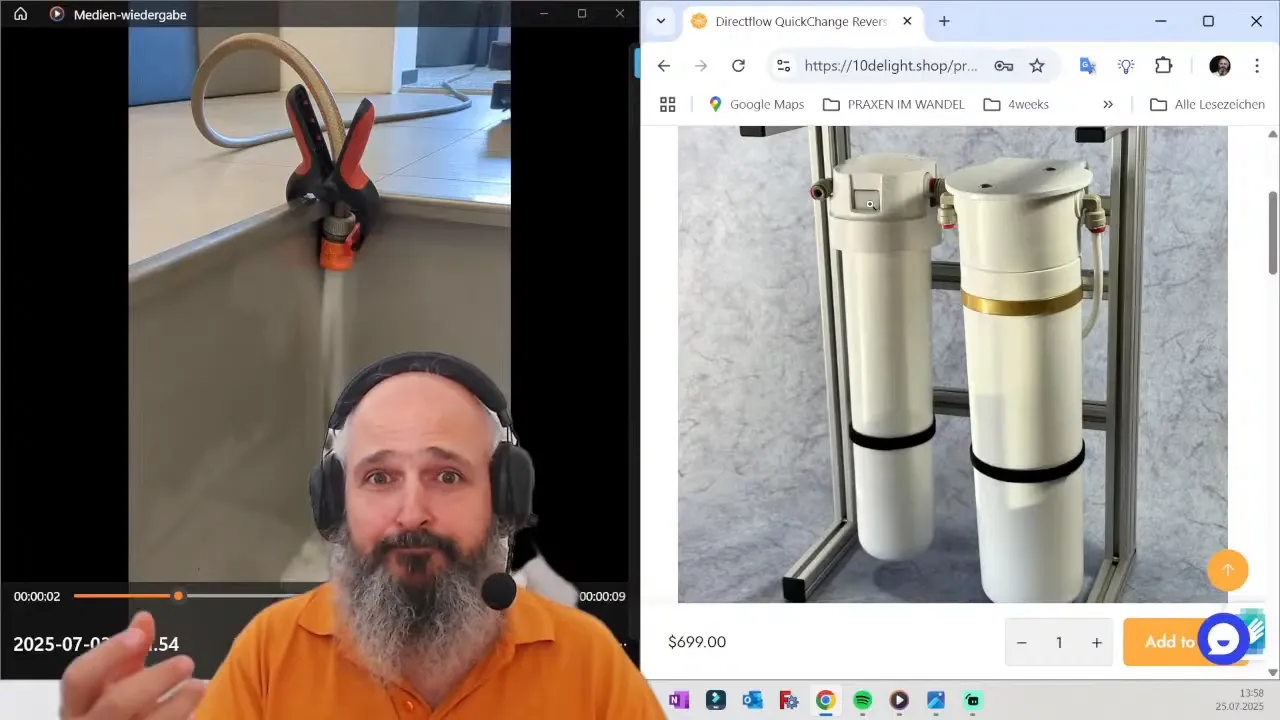 Quick change reverse osmosis filter system