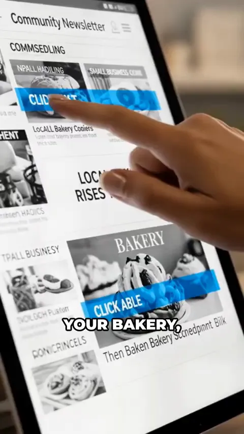 Neighborhood newsletter linking to a local bakery