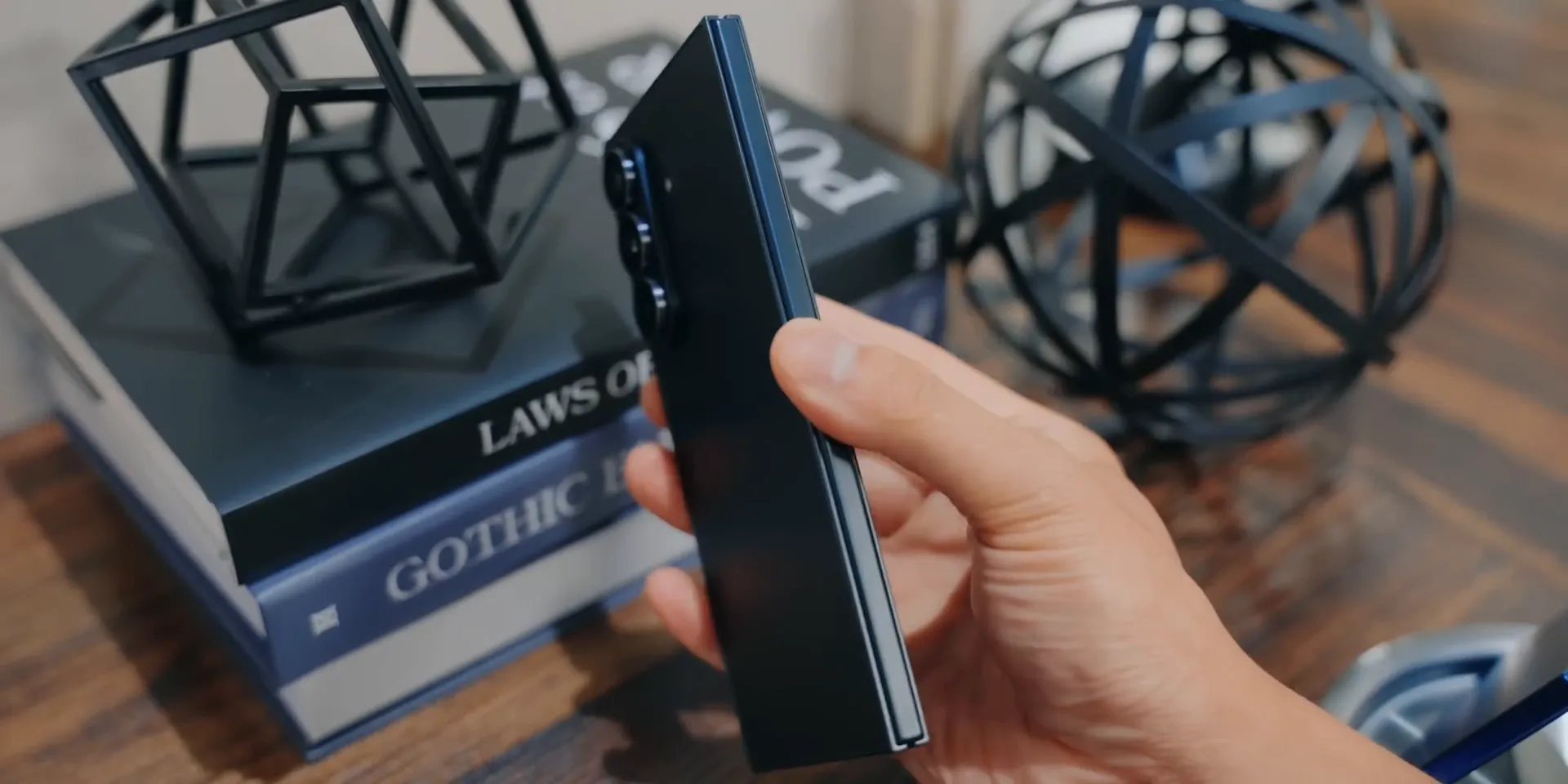Samsung Galaxy Z Fold 7 side view showing thin design