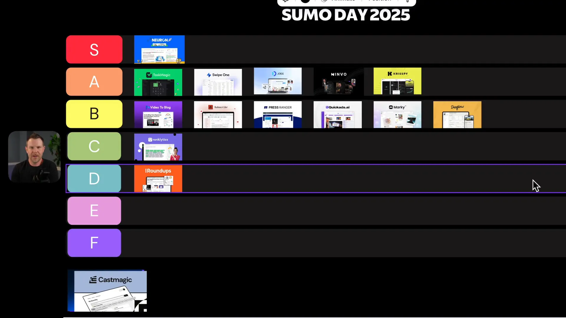 Cast Magic interface for content repurposing