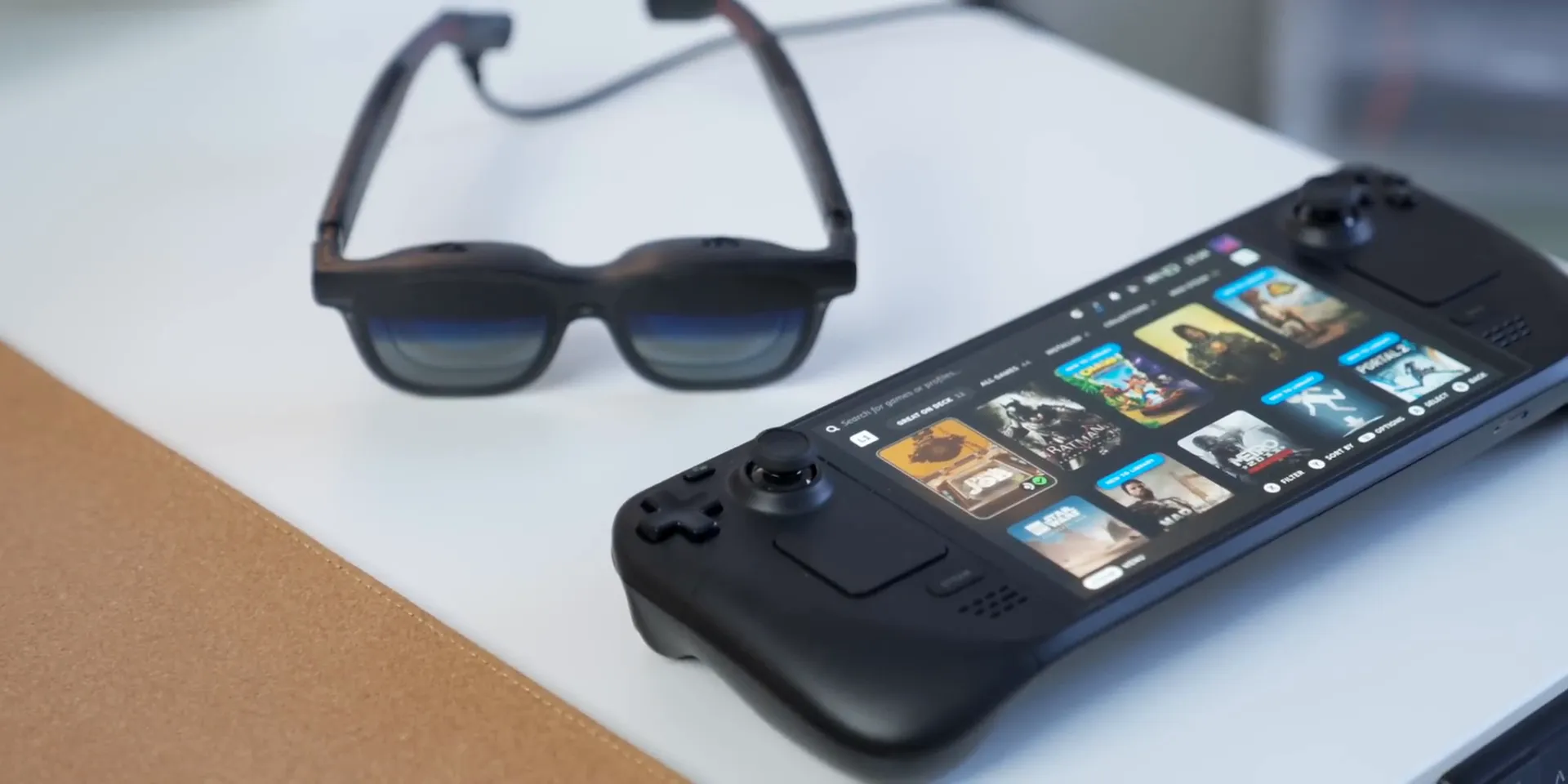 Gaming setup using VITURE Luma Pro with Steam Deck