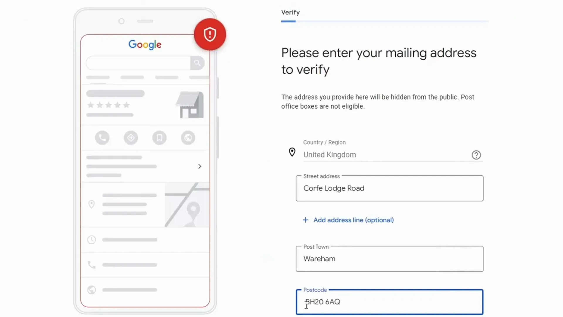 Verify your business with Google