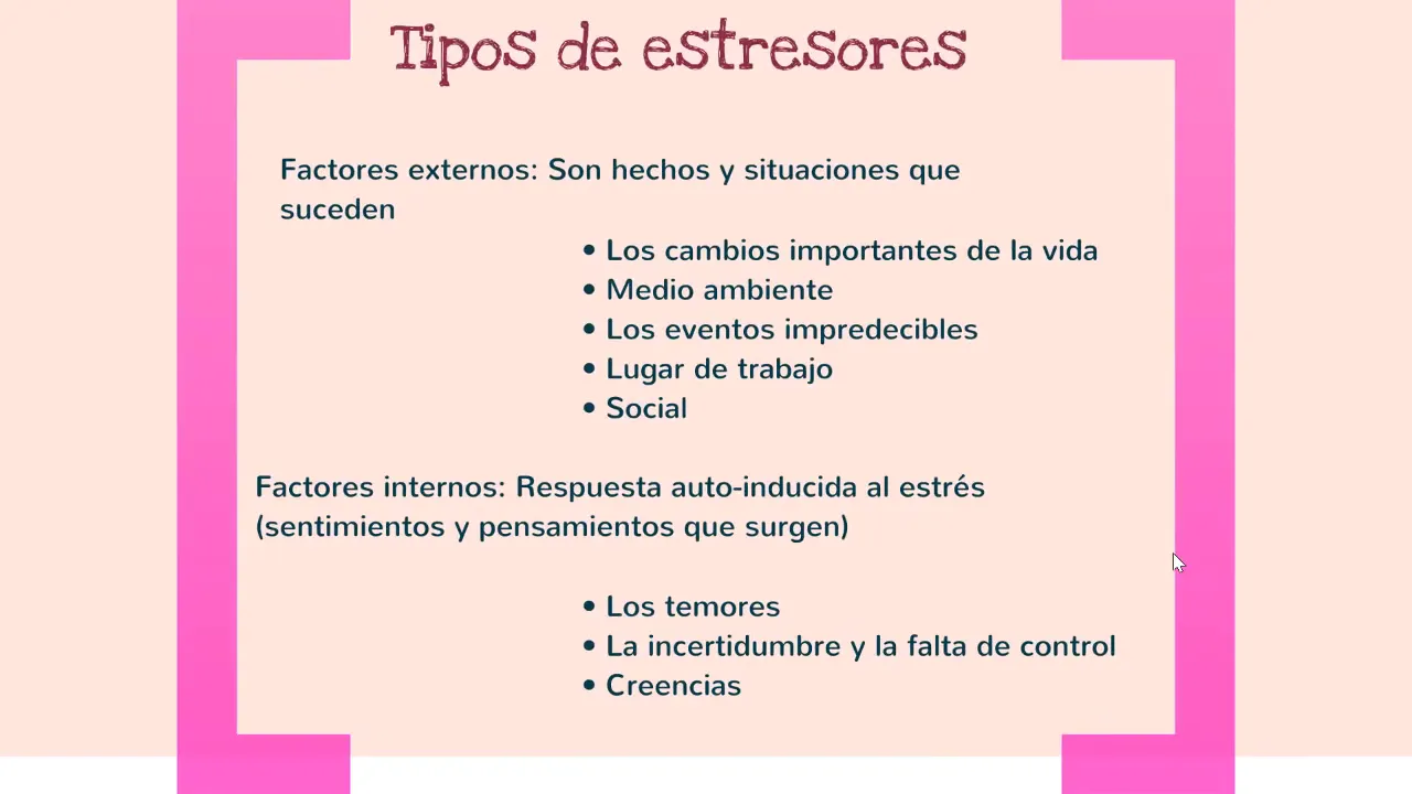 Ejemplos de estresores internos