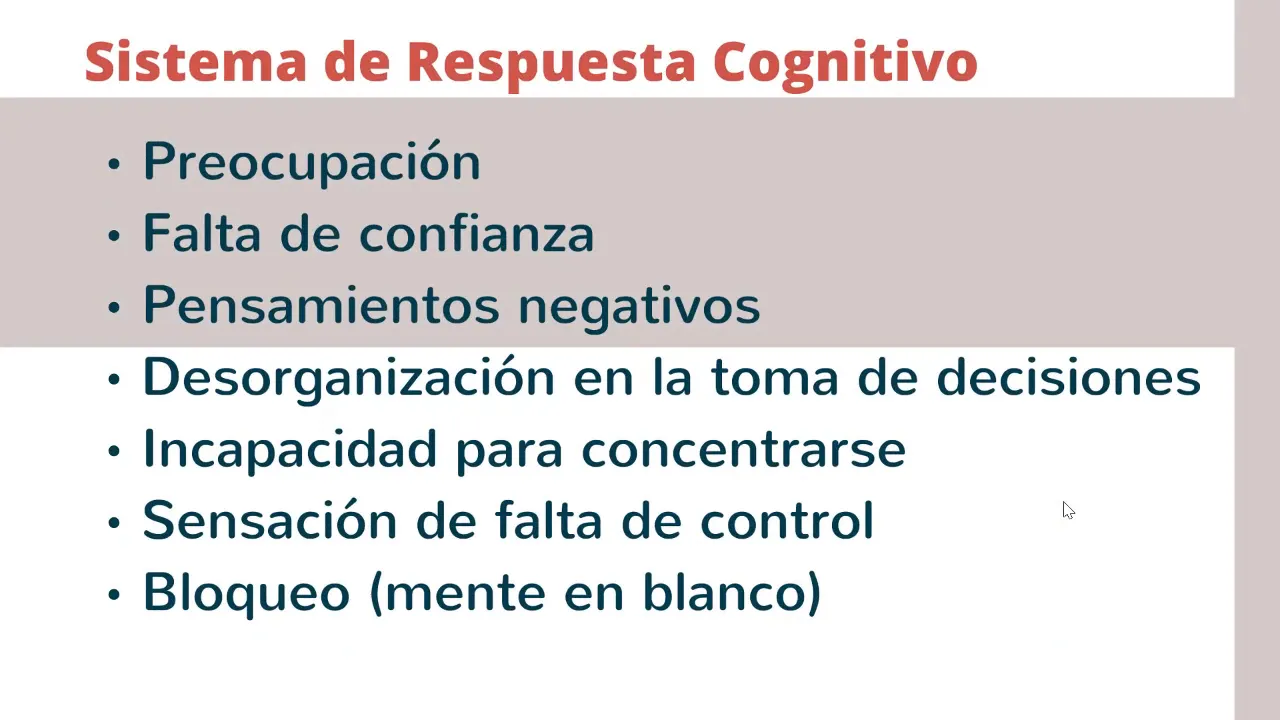 Reacciones cognitivas al estrés
