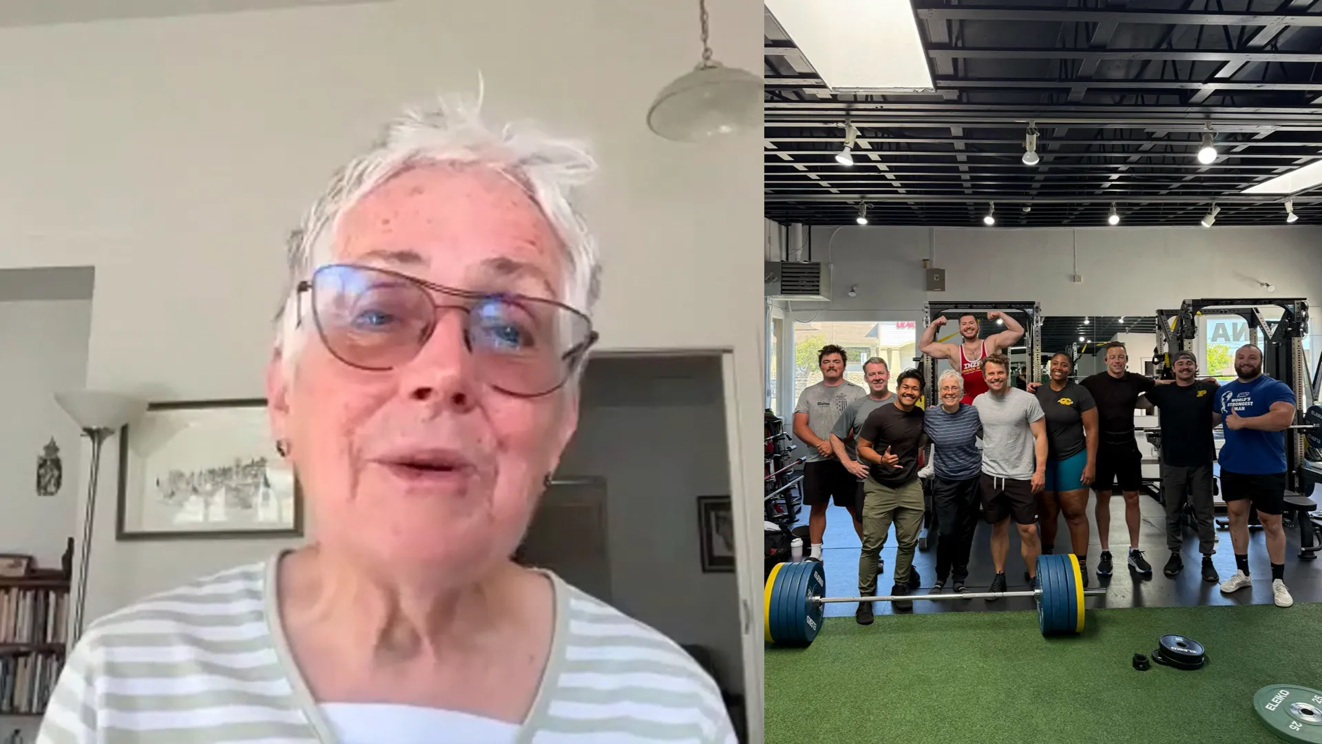 Community cheering at a powerlifting gym