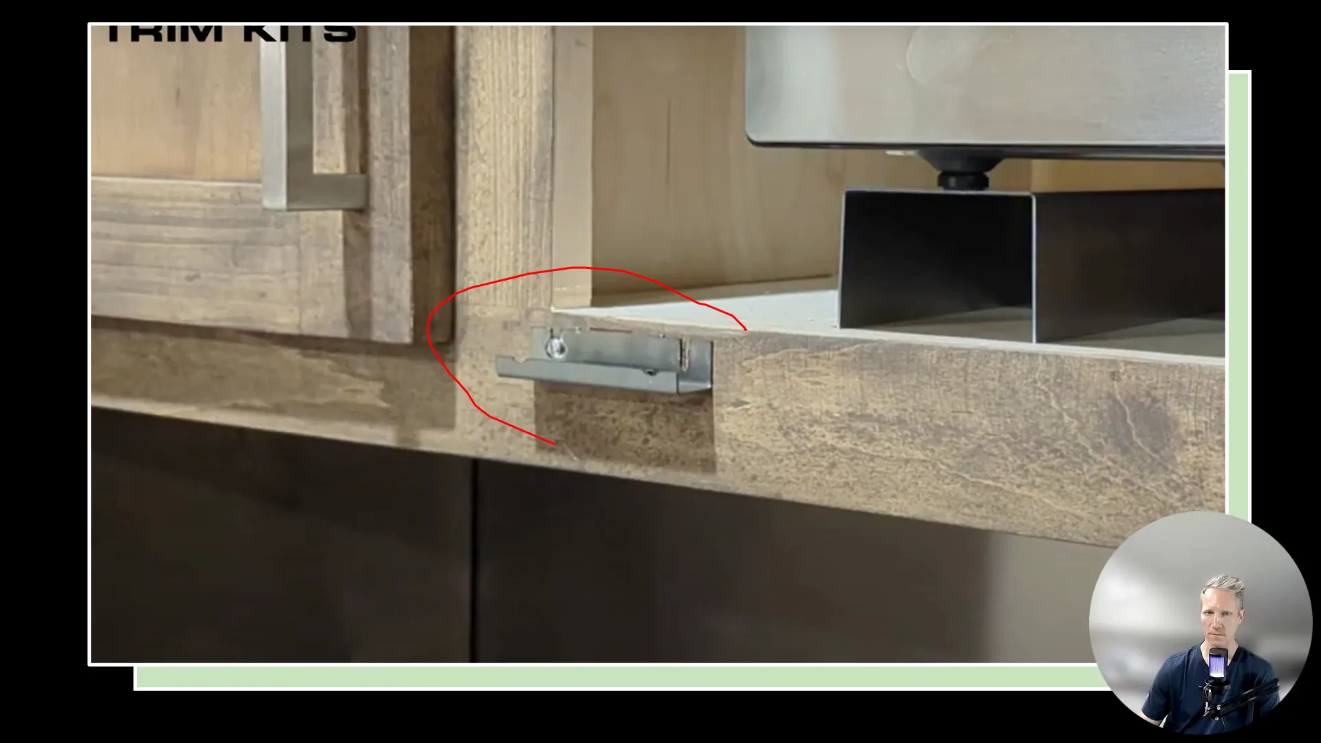 Metal brackets installed in corners