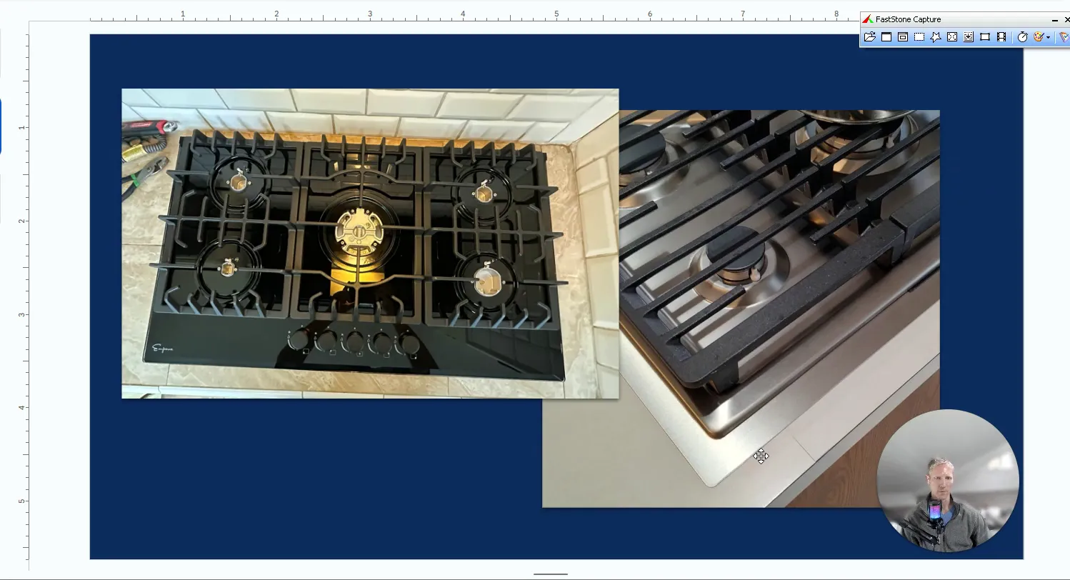 Black trim kit around a black cooktop