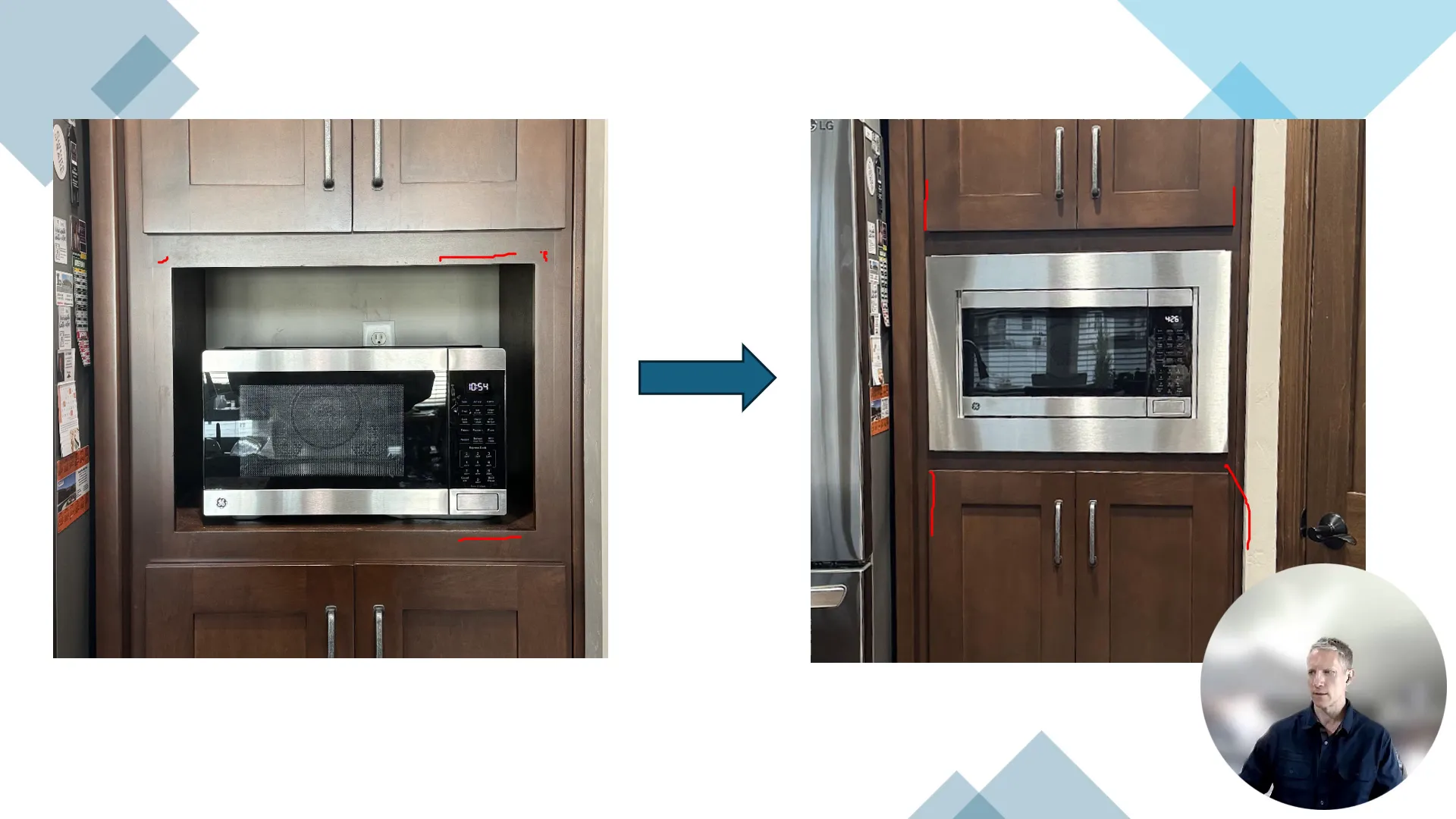 Width considerations for microwave trim kit