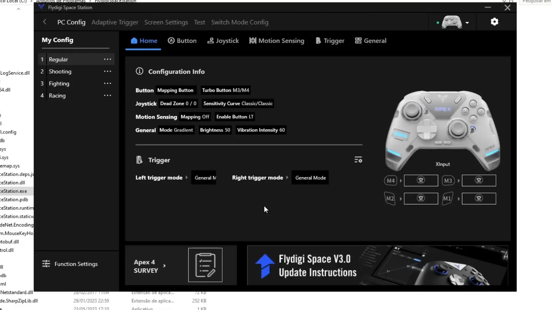 Flydigi Apex 4 PC app customization interface