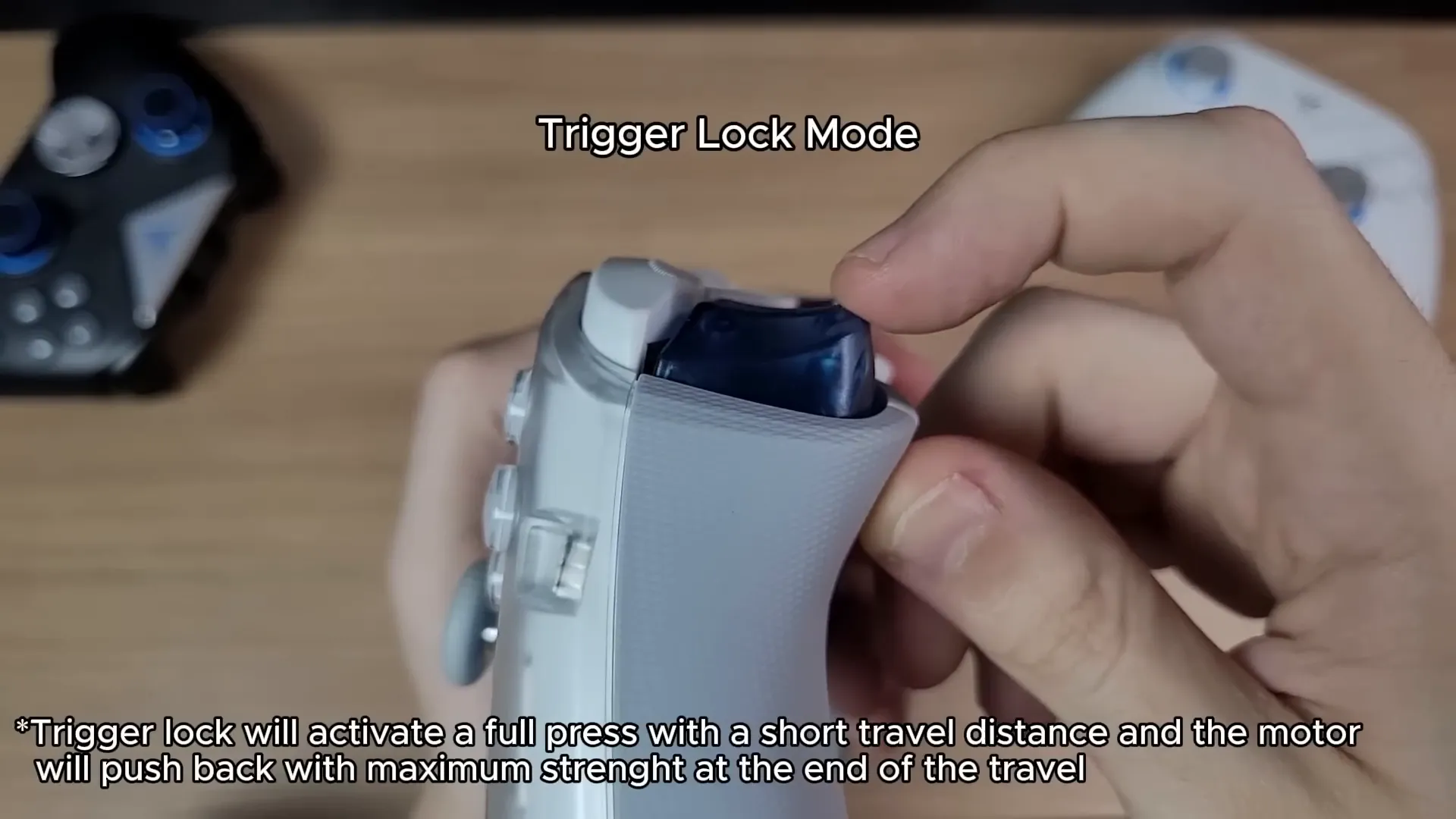 Flydigi Apex 4 trigger lock mode interface on screen