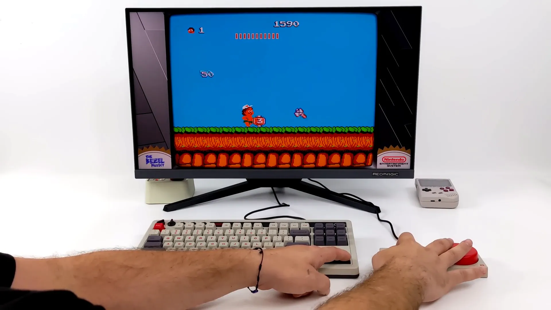 Playing Adventure Island on the keyboard