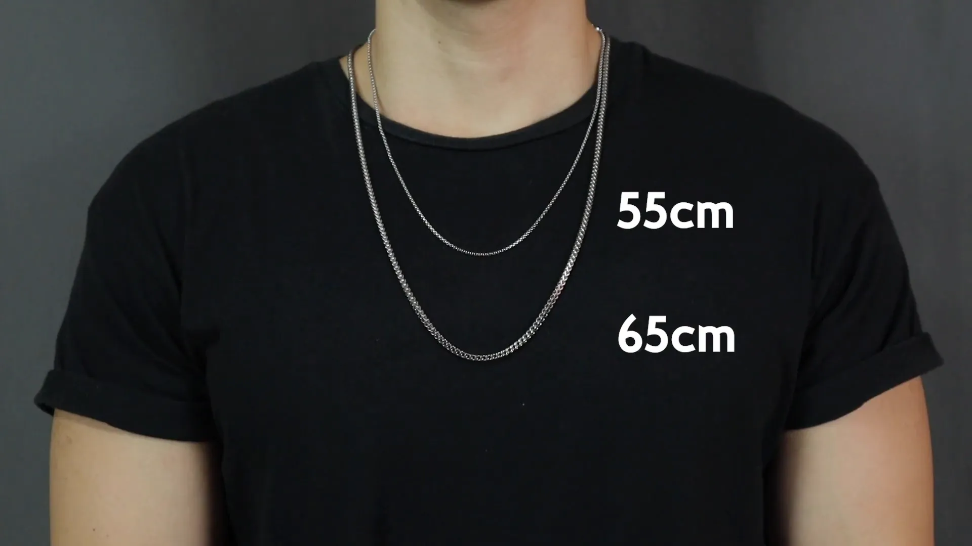 Example of necklace length on model