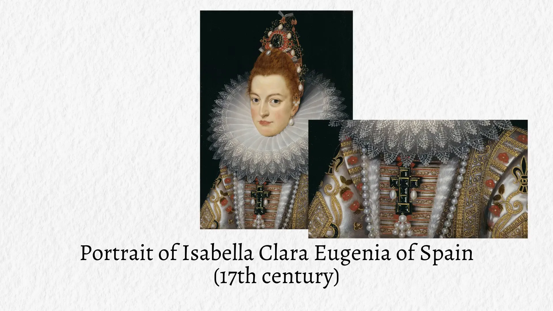 Art depicting individuals wearing cross accessories