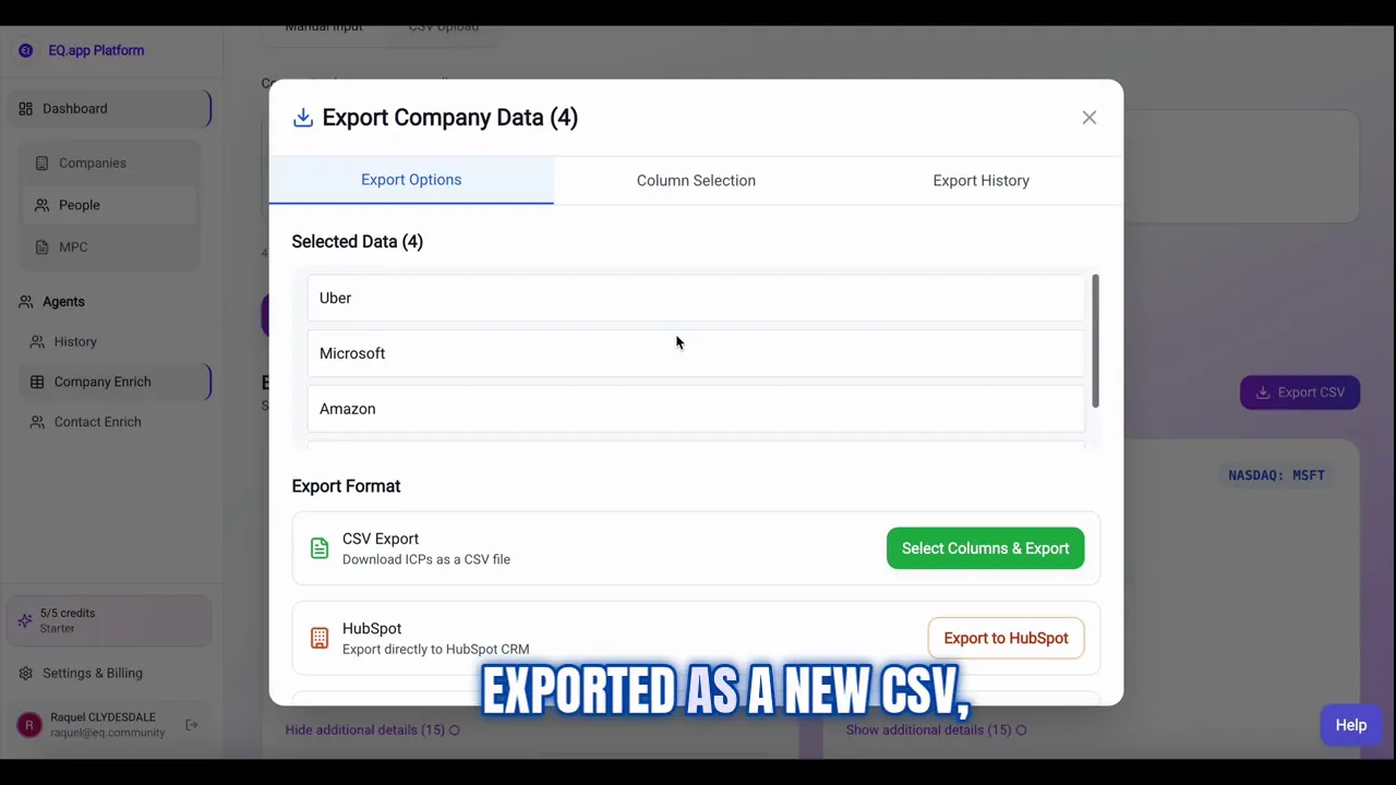 Export enriched results to a new CSV for use across workflows