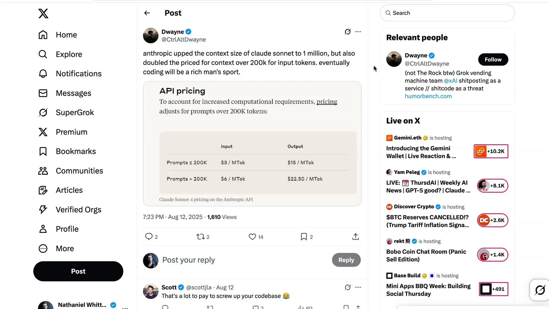 Pricing and tiered access discussion