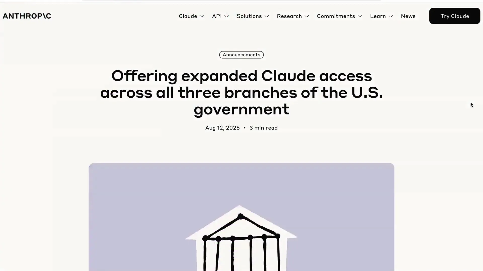 Anthropic offers Claude to government for $1