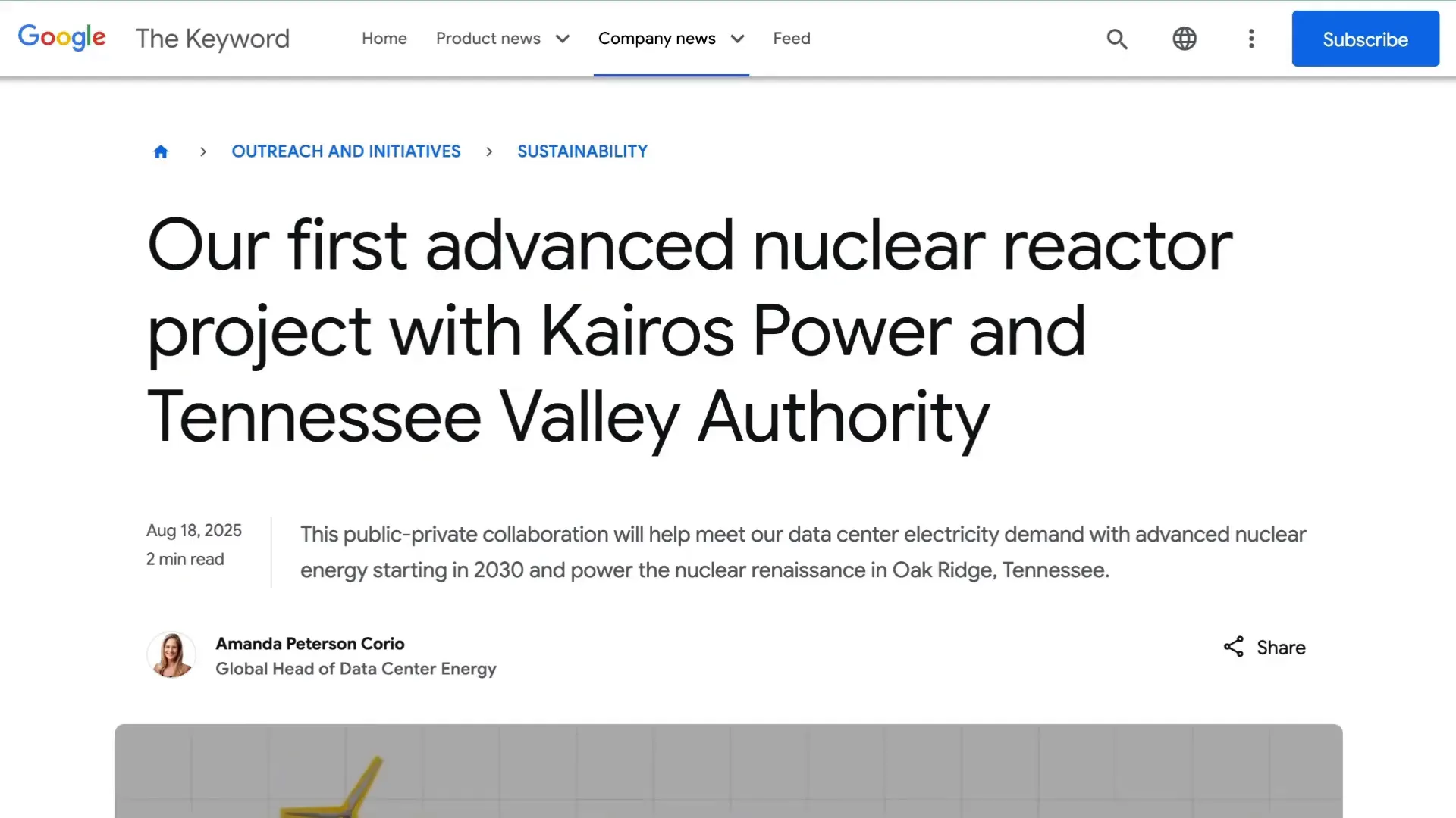 Artist rendering of small modular reactor project in Tennessee with Google partnership