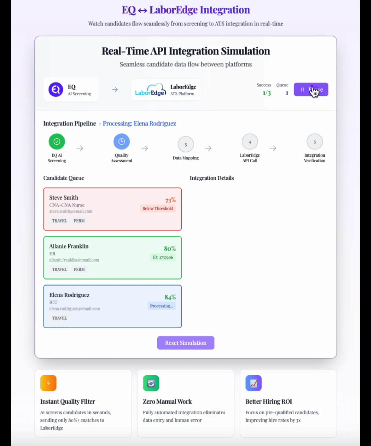 Screening candidates in real time with EQ.app's matching model