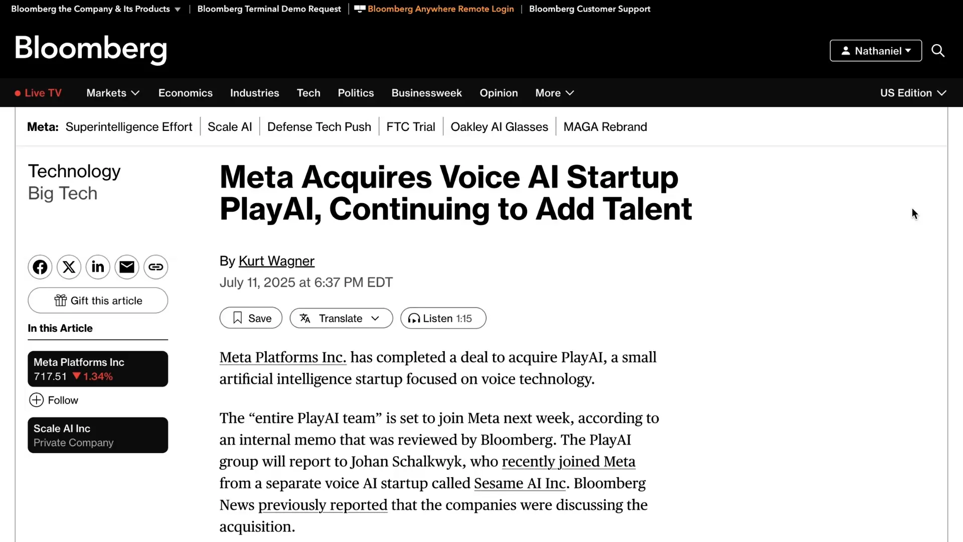 Meta acquires Play.ai voice startup