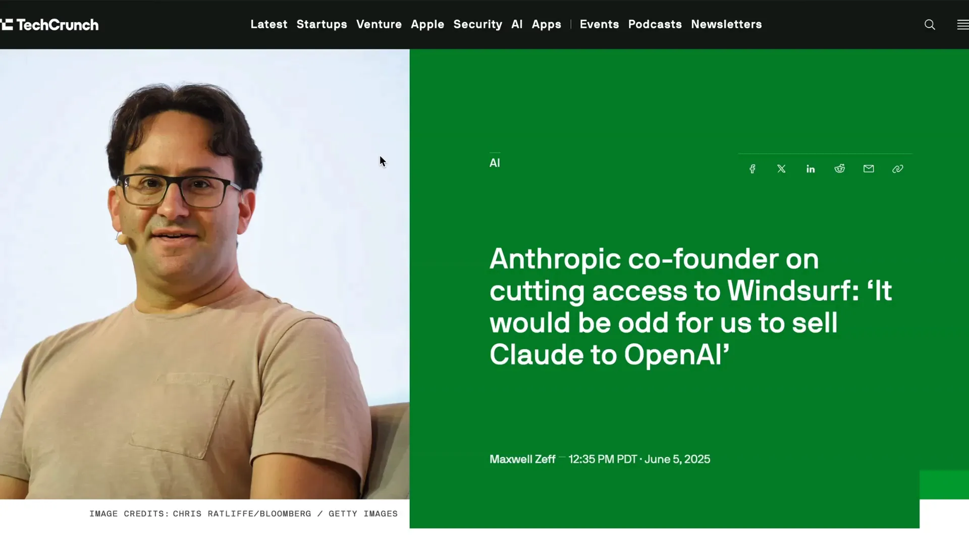 Anthropic cutting off Windsurf's access to Claude models