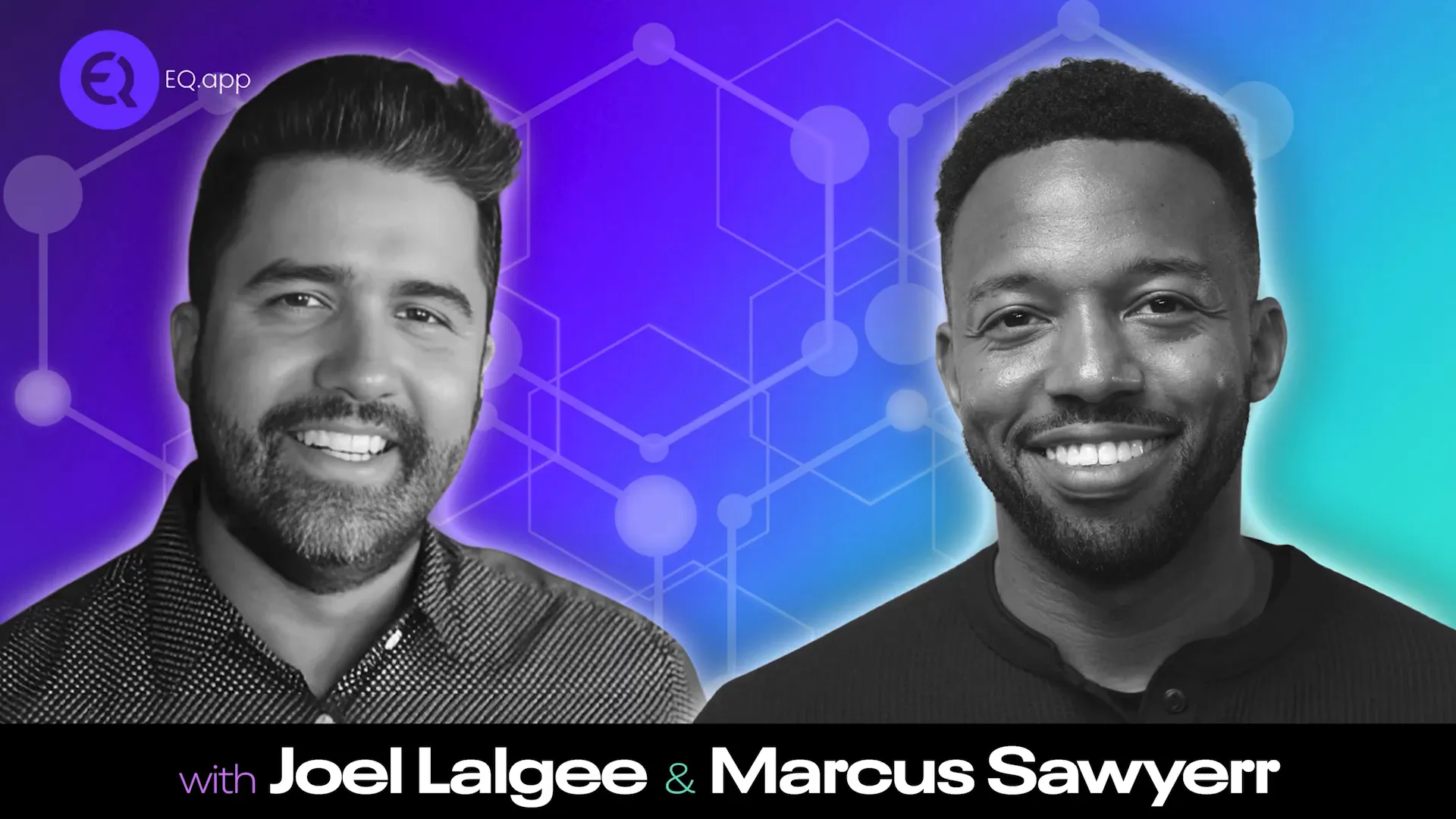 Podcast intro title screen showing AI in recruiting and hosts