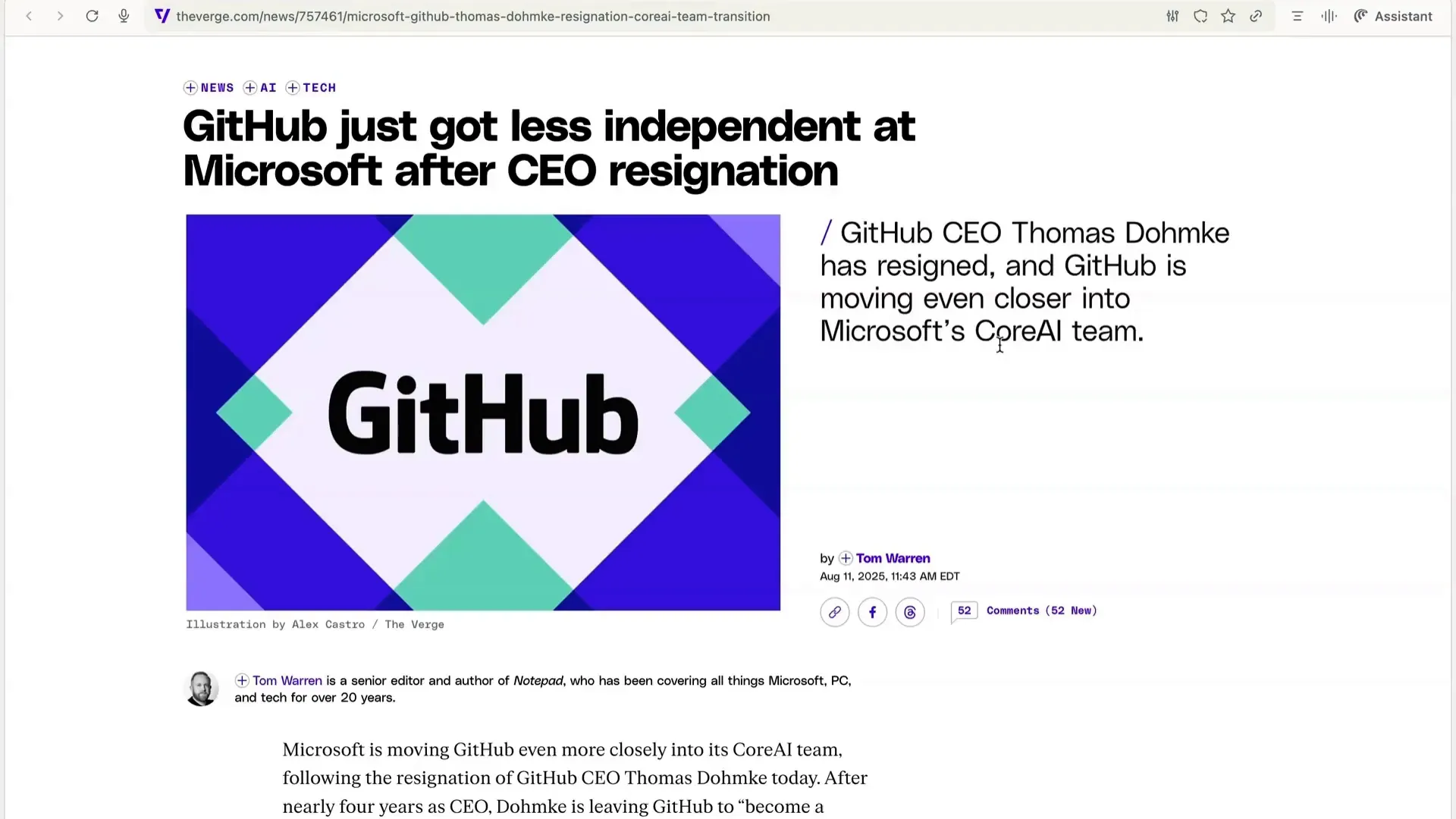 GitHub cover photo and mention of organizational changes