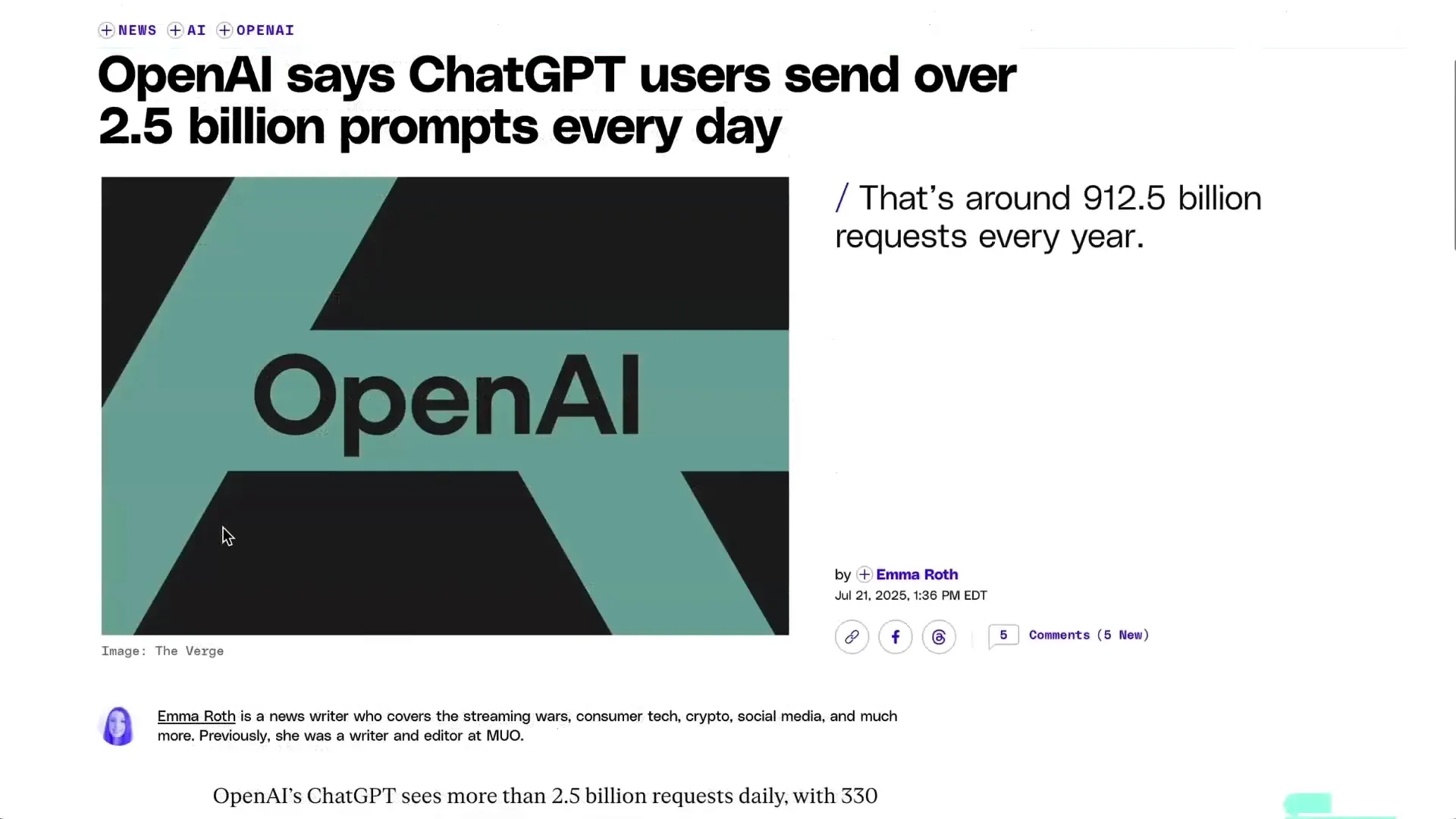 ChatGPT prompt volume growth
