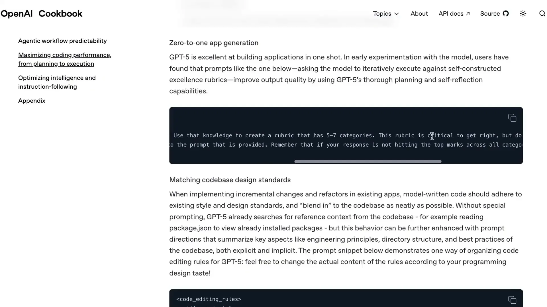 Rubric-based iteration prompt for one-shot web app