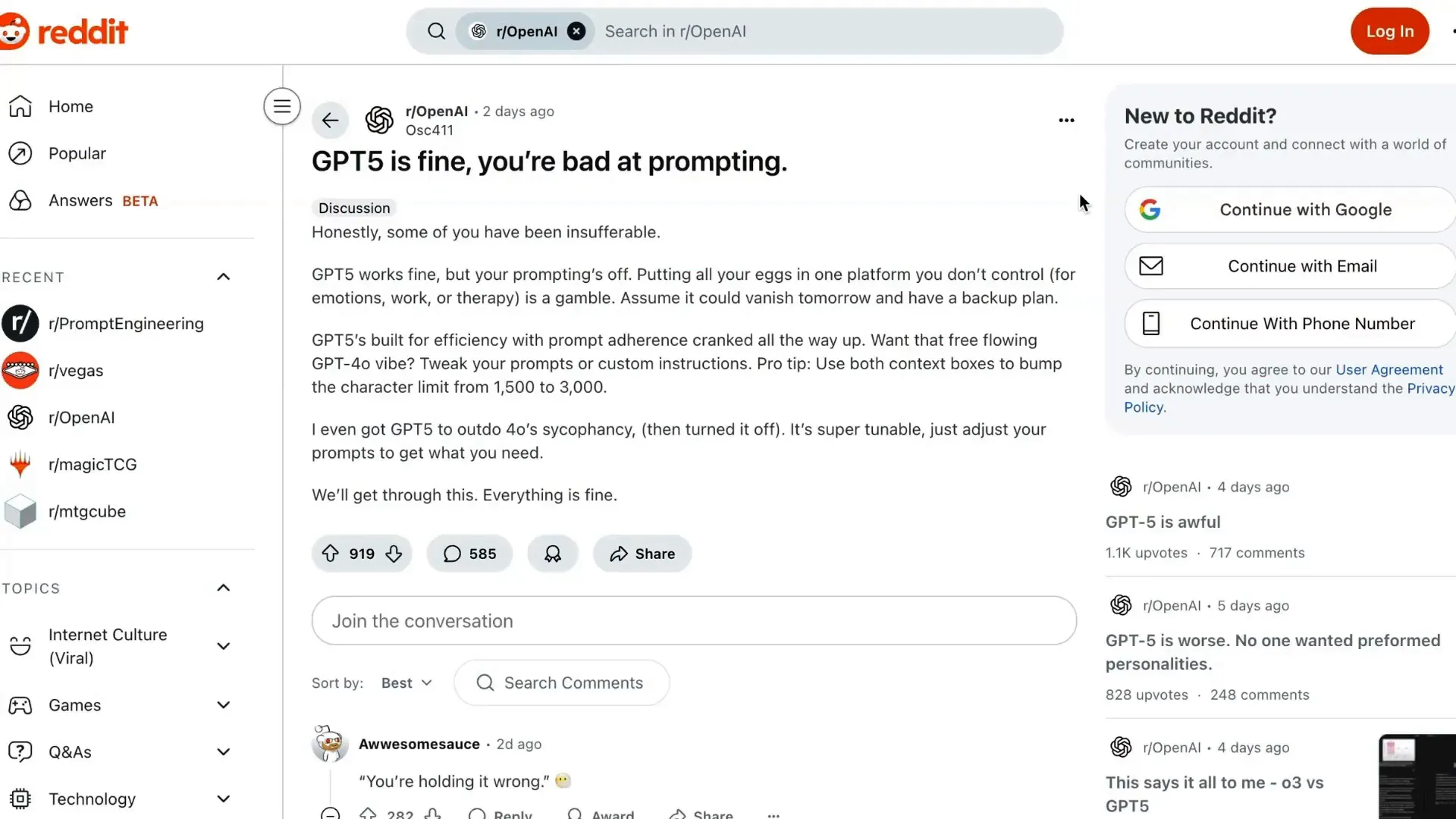 GPT-5 requires specific types of prompting