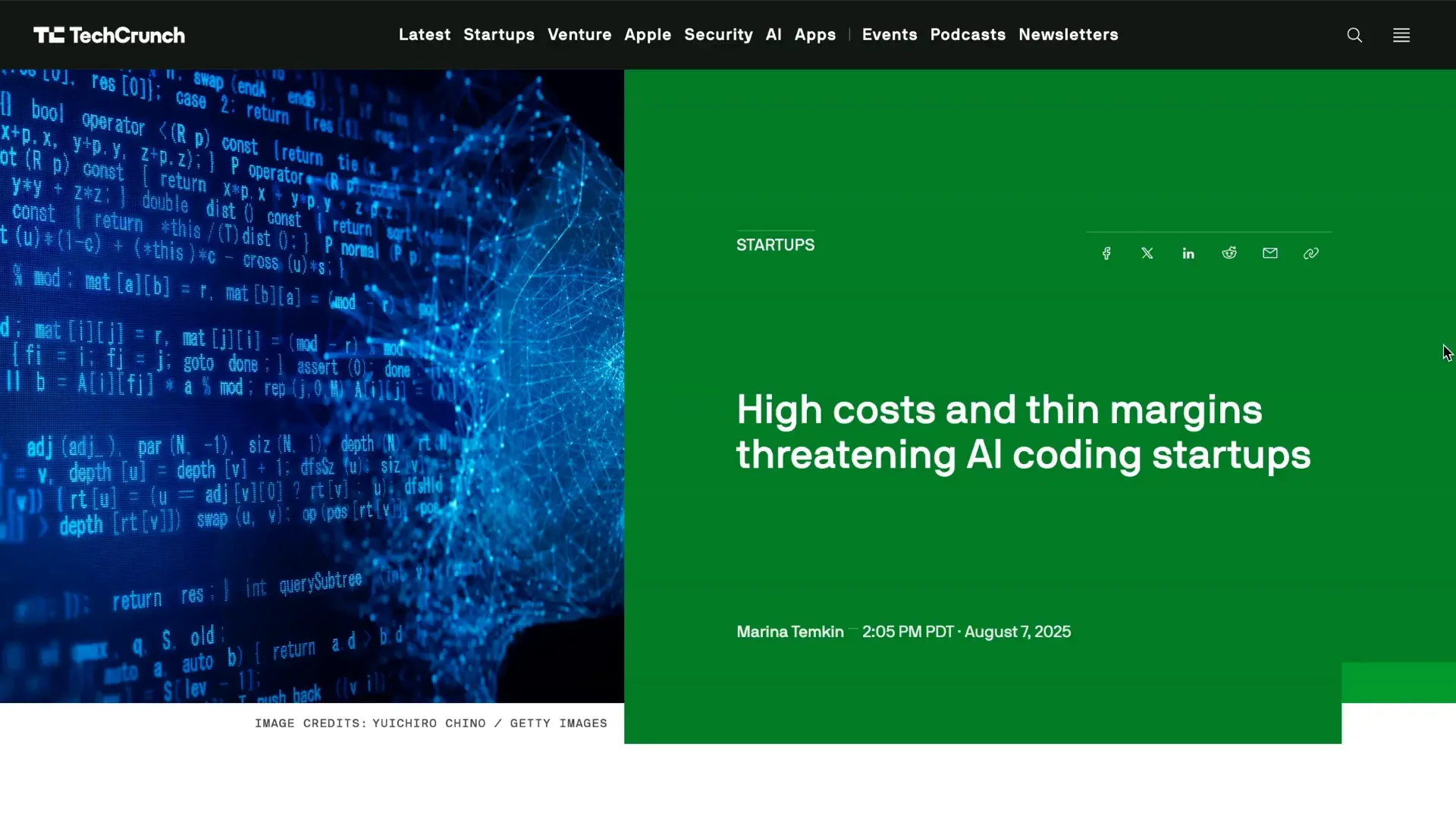 Financial challenges of AI coding startups