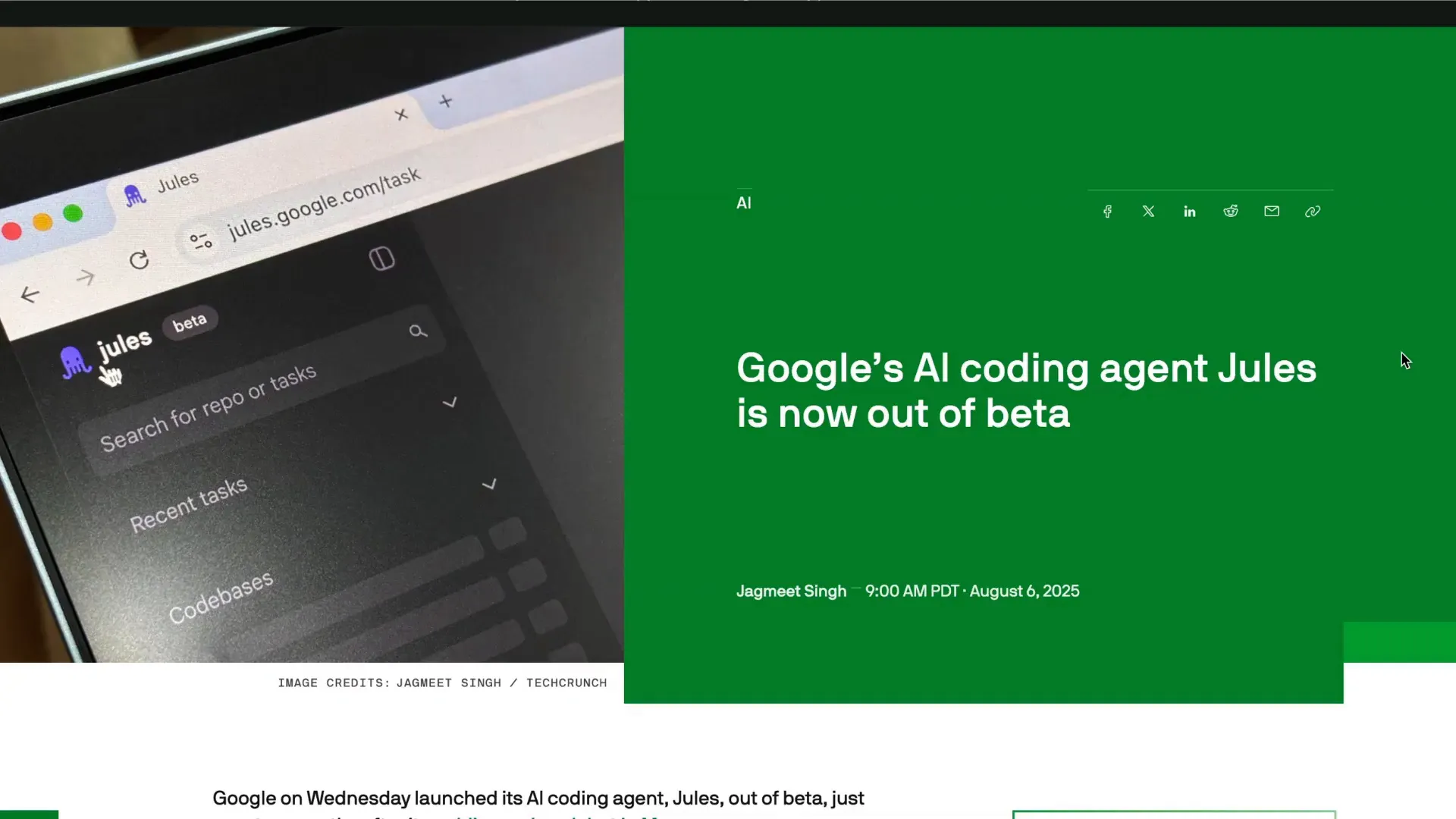 Google's Jules AI coding agent launch