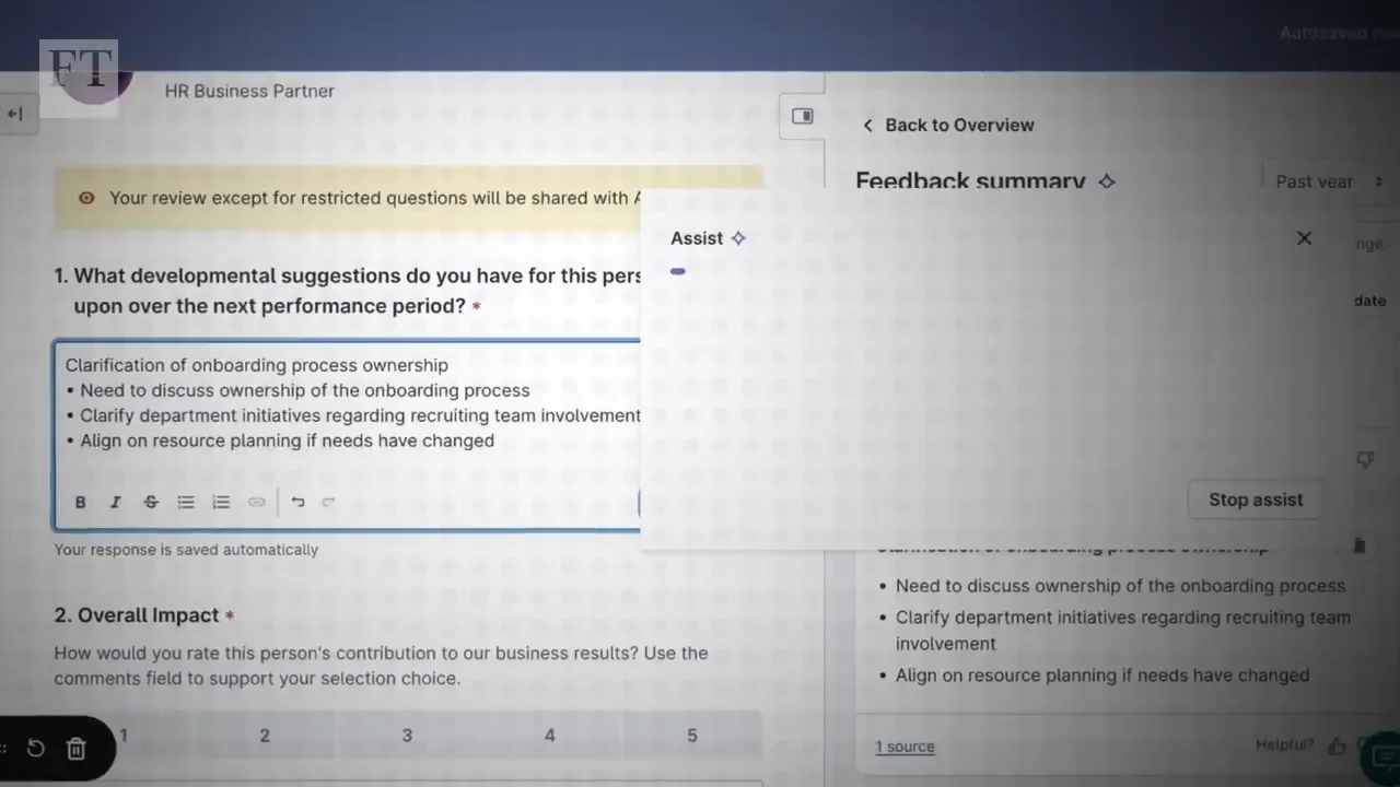 Lattice AI generating a performance review