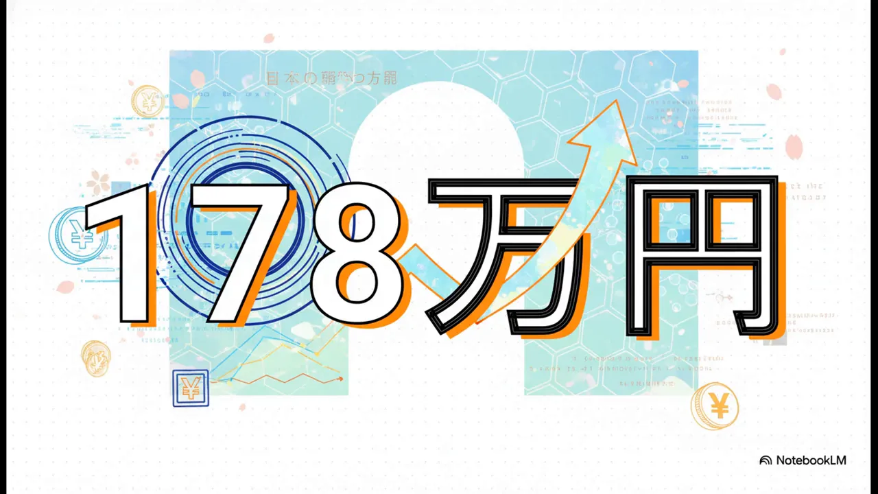 大きく表示された「178万円」と上昇矢印のグラフィック