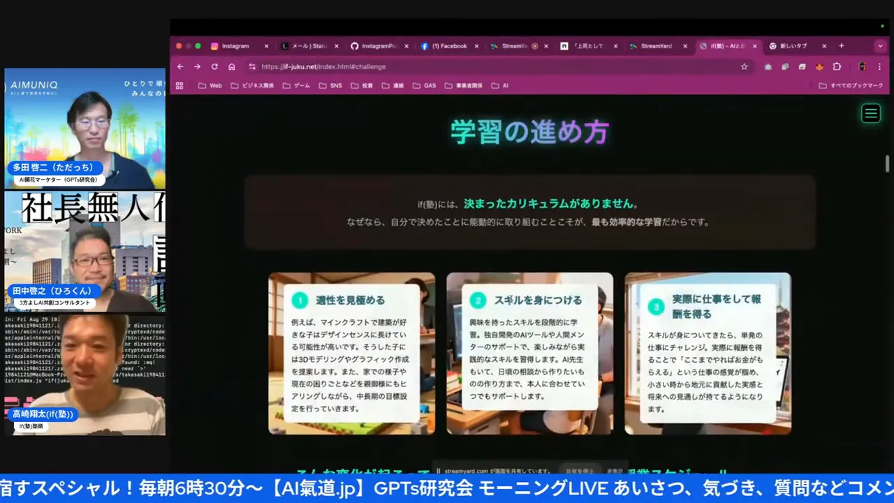 MVPでホームページ→AI→SNSまでを一通り動かすデモの様子