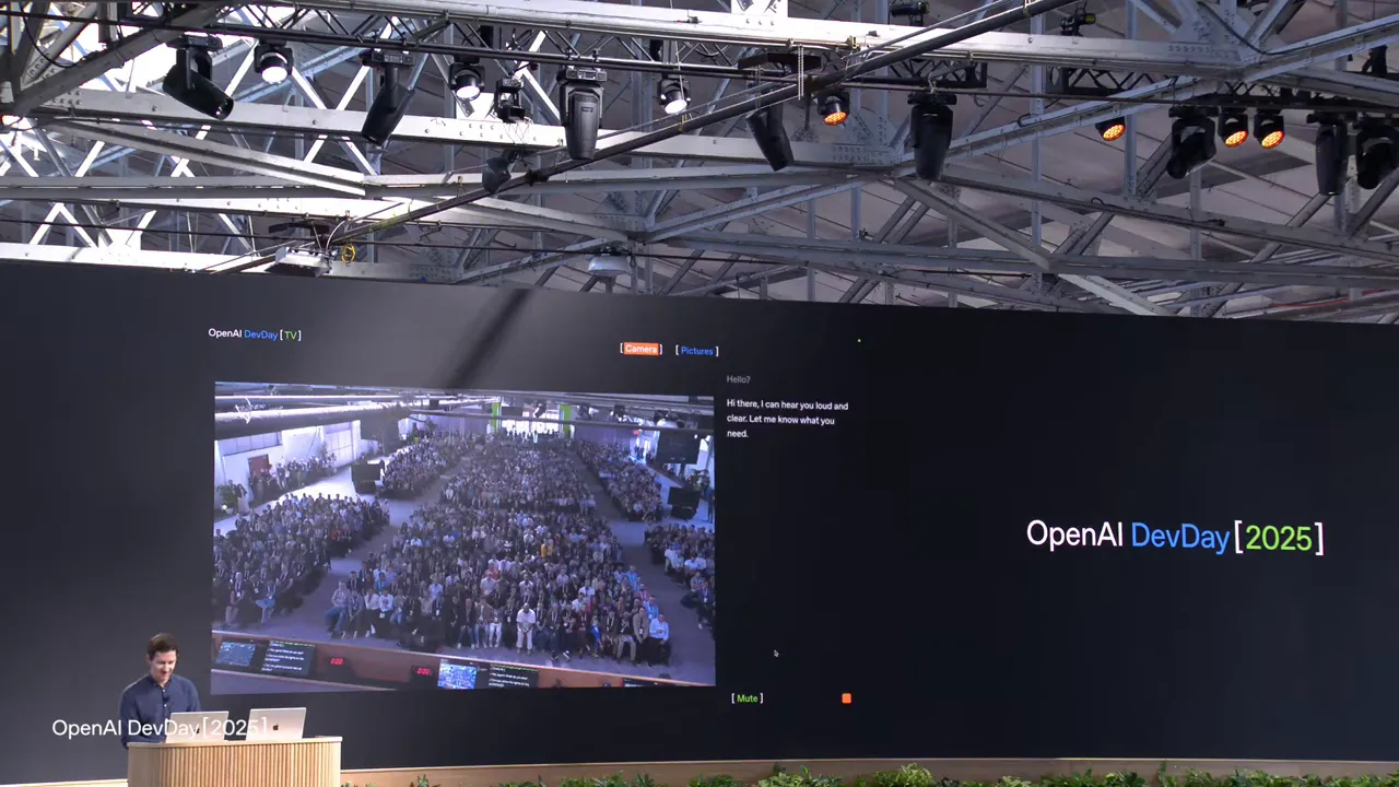 Voice mode demo controlling lights and greeting the audience via voice agent