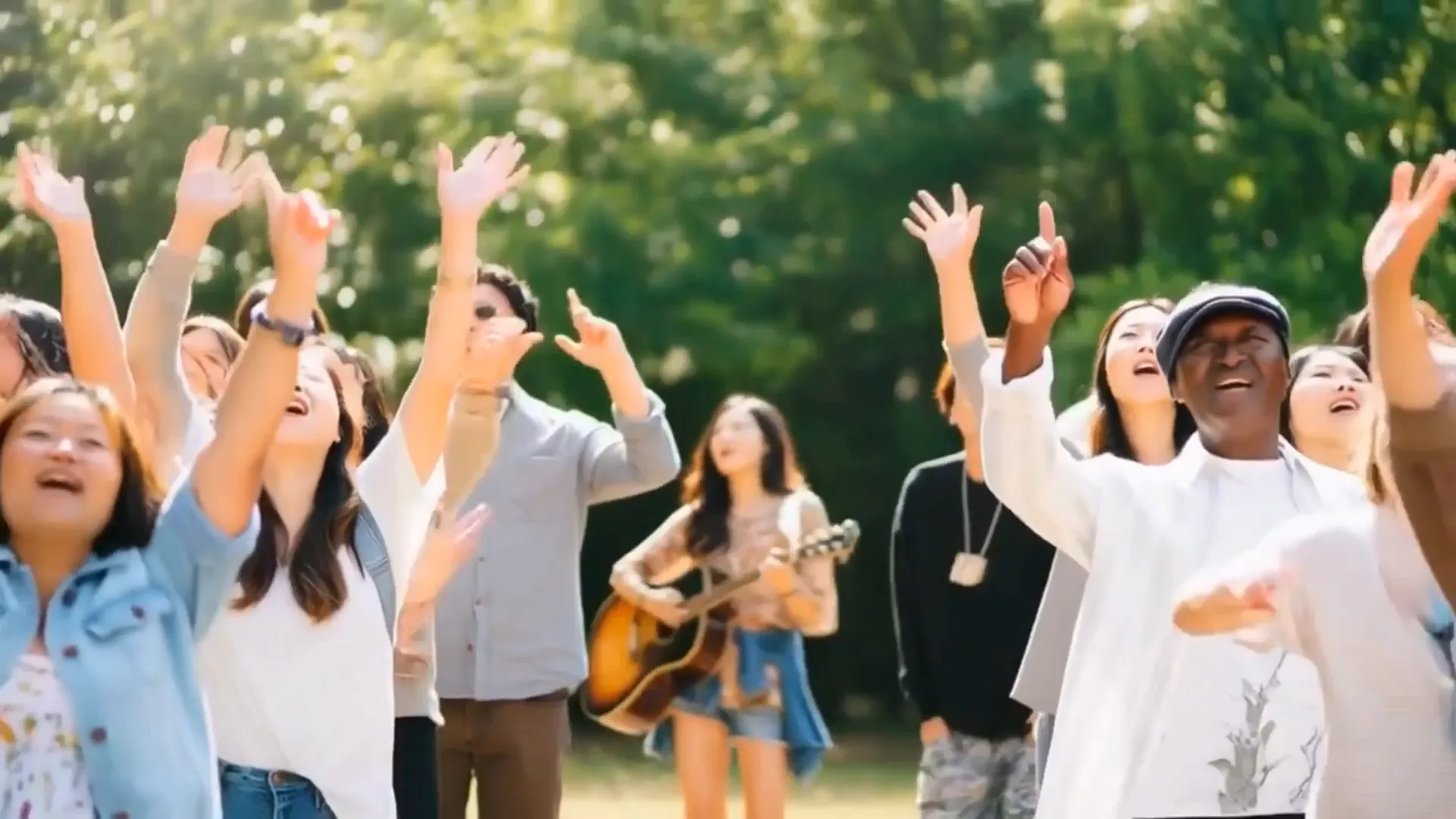 締めのメッセージを語る場面